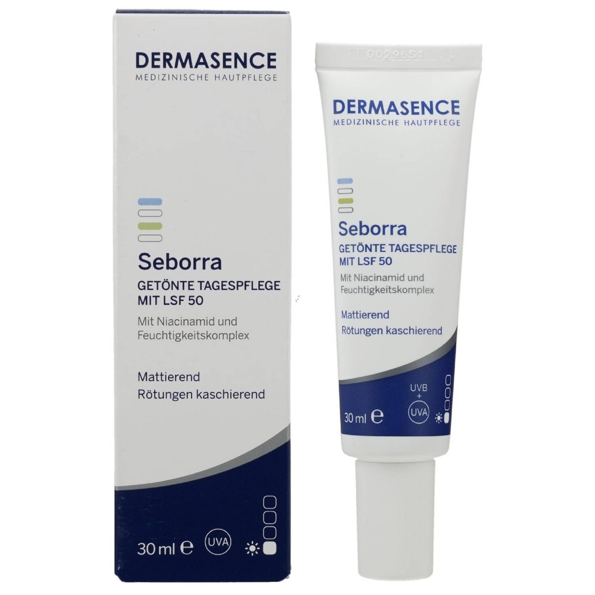 Dermasence Getönte Gesichtscreme Seborra Getönte Tagespflege mit LSF 50 30 ml PZN 18760792