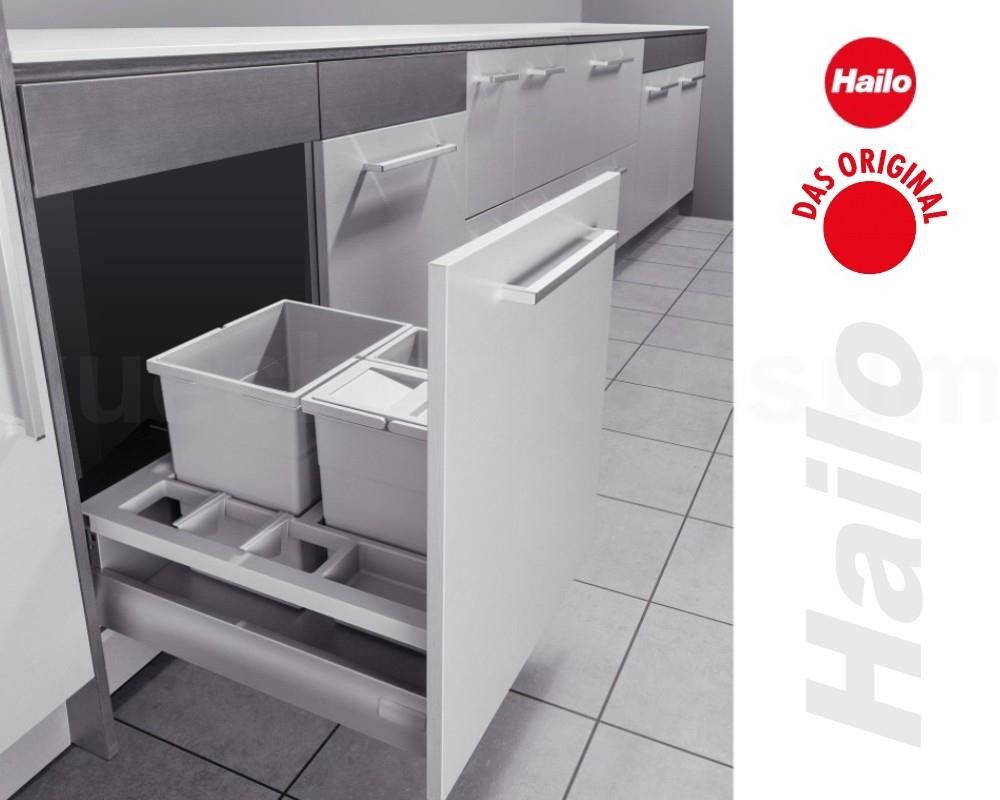 Hailo Einbaumülleimer Hailo Abfallsammler 3620631 Separato-K 600 Einsatz 2x 8,5+18L Hellgrau – Bild 4 von 5