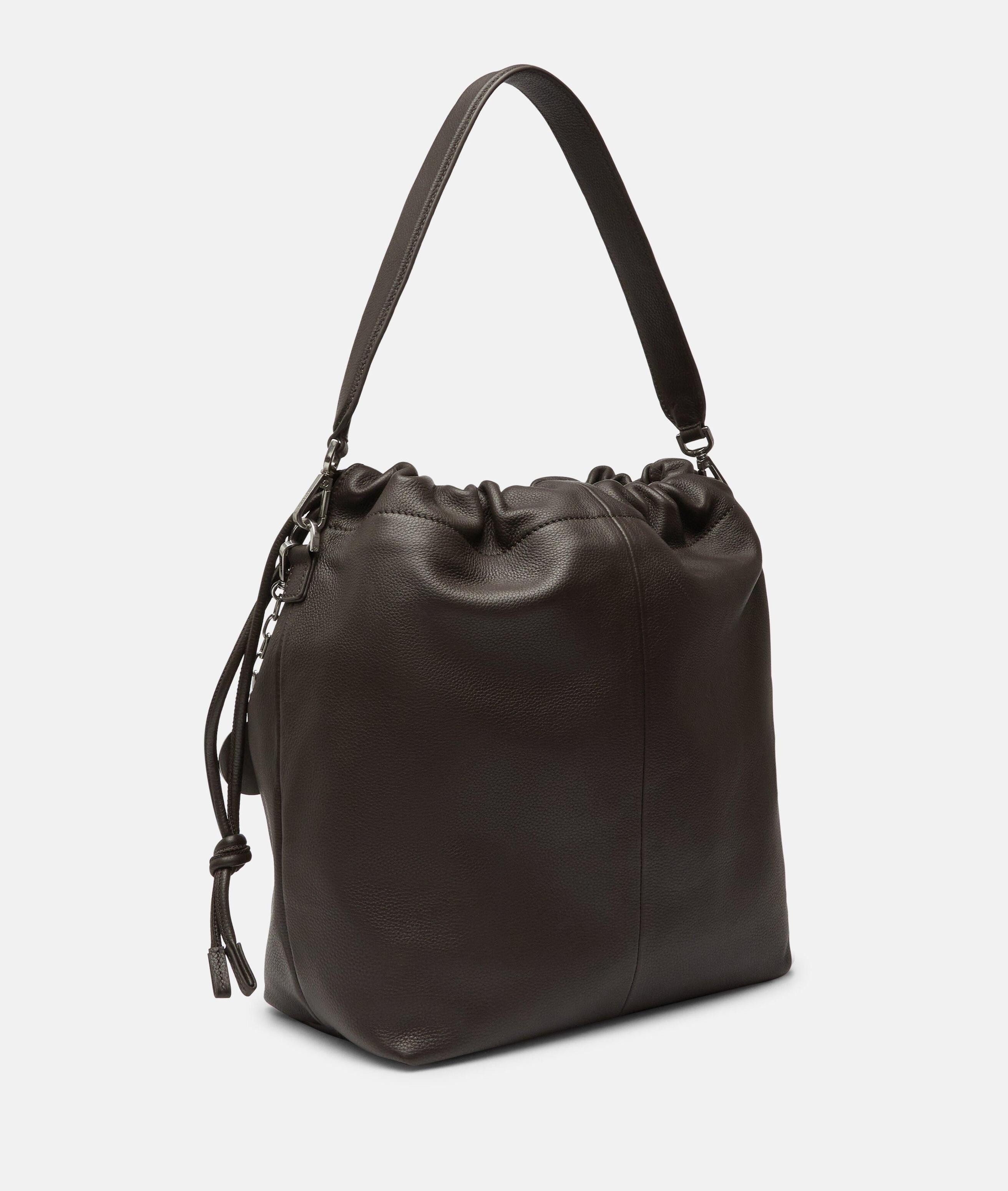 Liebeskind Berlin Schultertasche Lya II Hobo M, Geräumige Beuteltasche aus Rindsleder