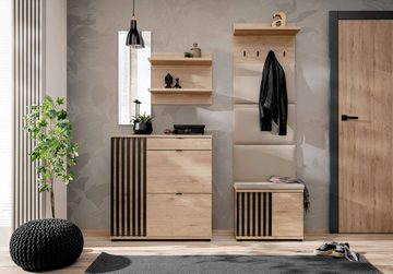 99rooms Schuhschrank Pedri (Sideboard, Schuhschrank) mit Tür, Schublade, 2 Klapptüren