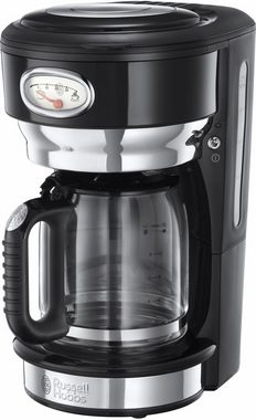 RUSSELL HOBBS Filterkaffeemaschine Retro 21701-56 Classic Noir, 1,25l Kaffeekanne, Papierfilter 1x4, mit Retro-Brühanzeige