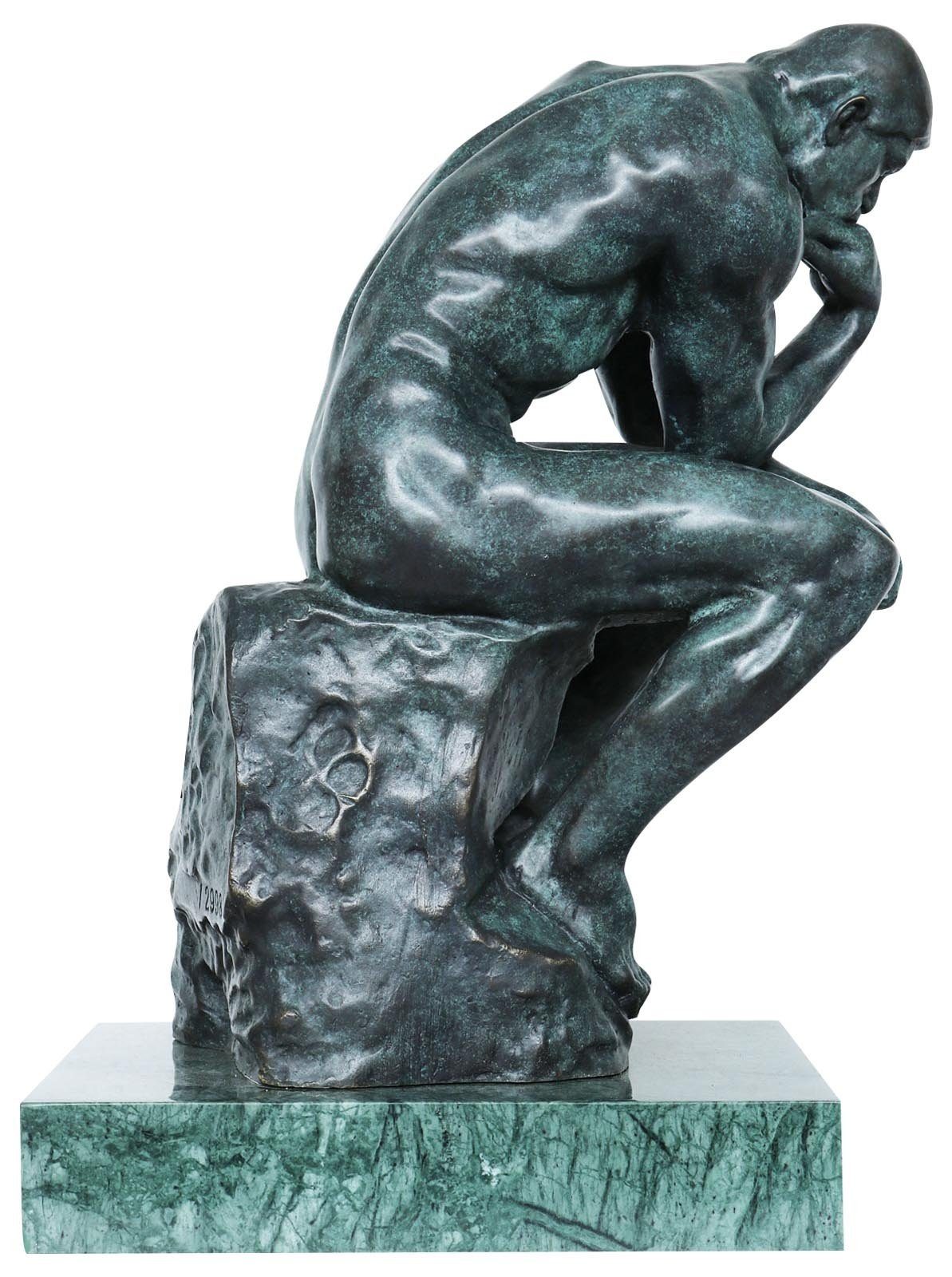 Bronze Skulptur Skulptur Antik-Sti nach Bronzefigur Rodin Bronzeskulptur Denker Aubaho