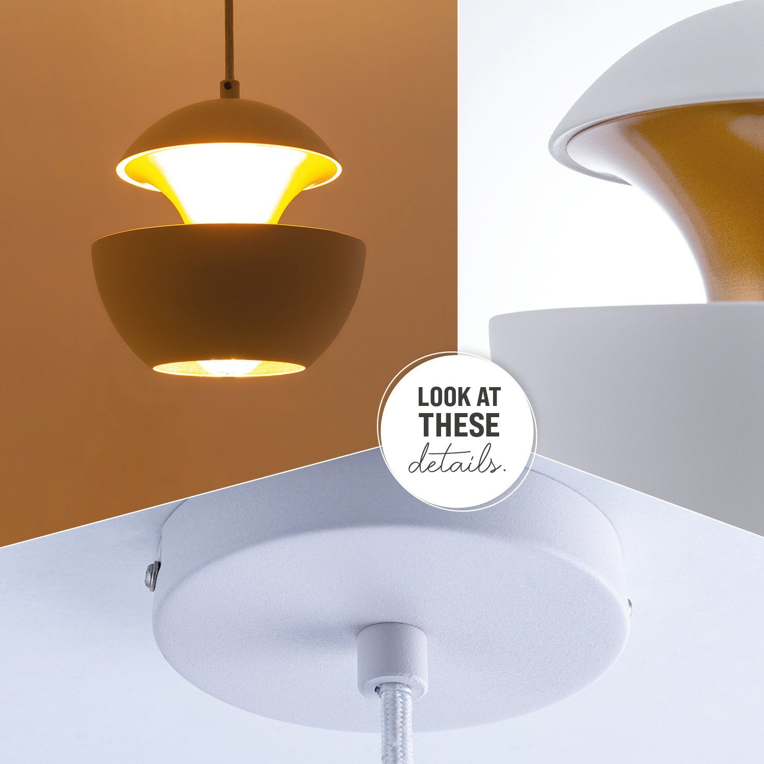 Paco Textilkabel Esstischlampe 1,5m Hängelampe Pendelleuchte Licht Home Kürzbar ohne Leuchtmittel, Indirektes BEN,