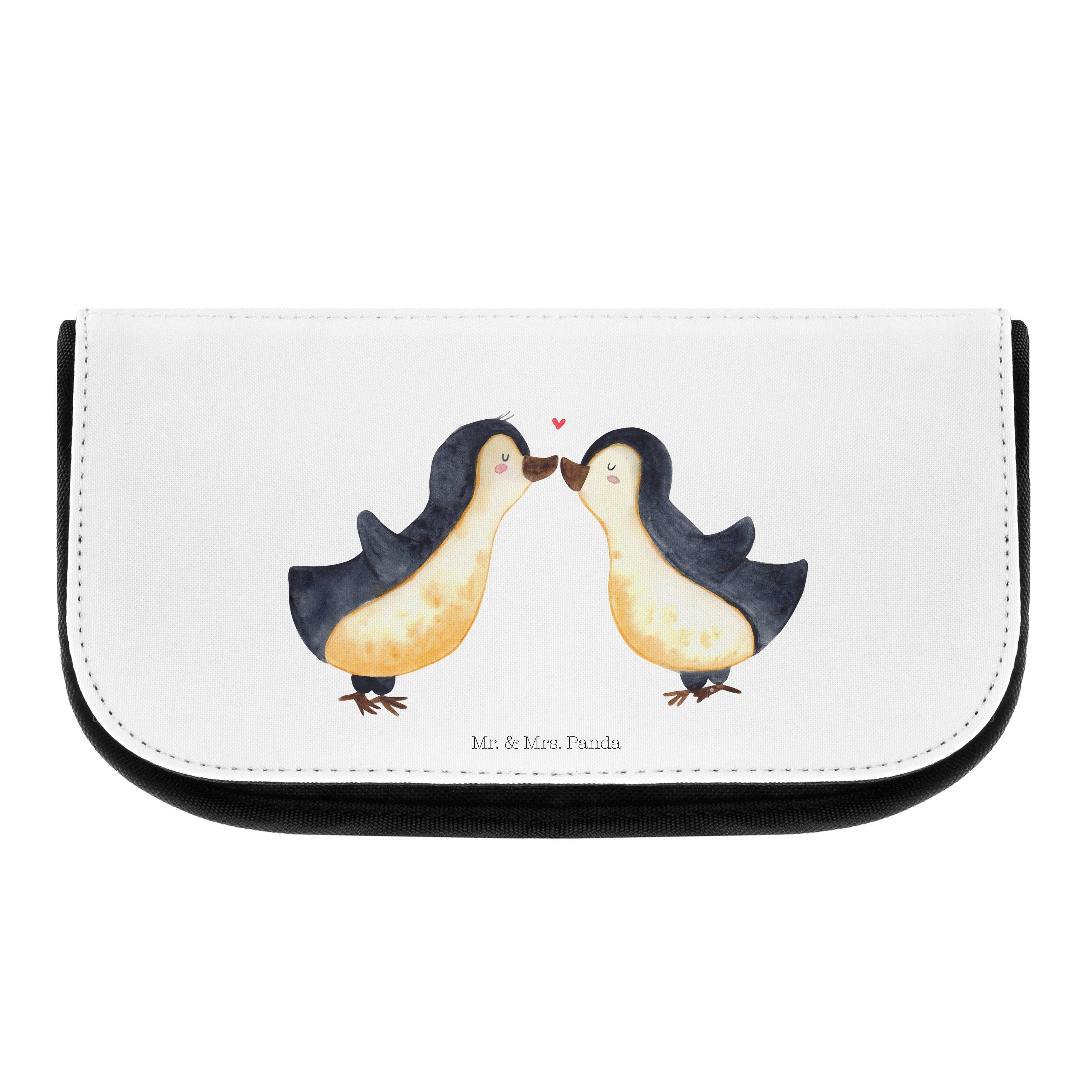 Mr. & Mrs. Panda Kosmetiktasche Pinguin Liebe - Weiß - Geschenk, Kosmetikbeutel, Hochzeit, Pärchen, E (1-tlg)