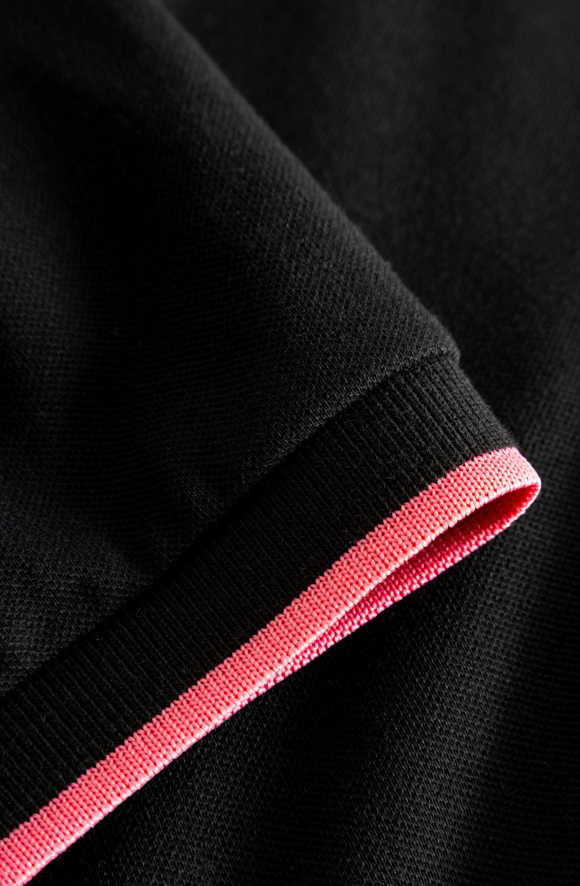 Joop Jeans Reißverschluss Adam schwarz Ausschnitt kontrastfarbenem am Poloshirt mit