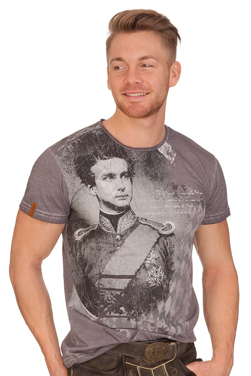 MarJo Trachtenshirt Trachtenshirt Herren - WIGGERL - grau