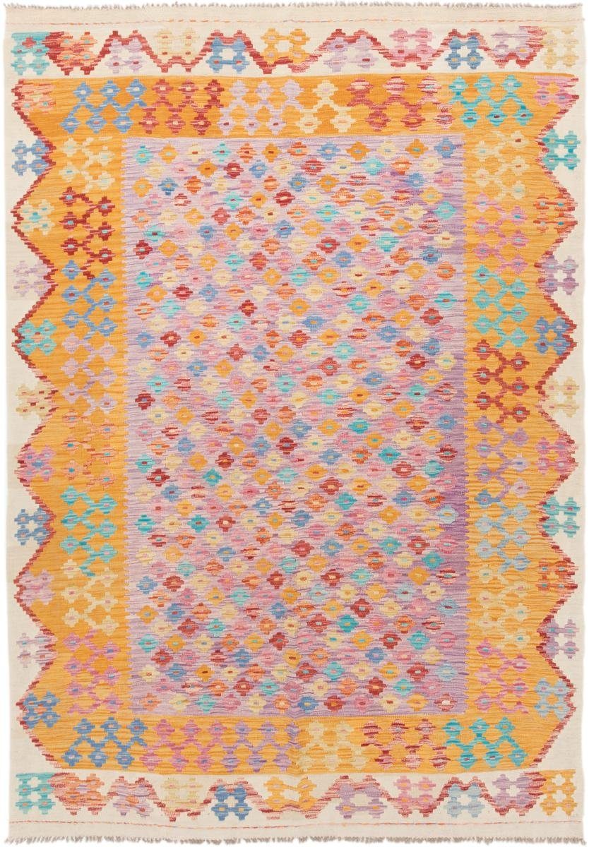 Orientteppich Kelim Afghan 207x292 Handgewebter Orientteppich, Nain Trading, rechteckig, Höhe: 3 mm