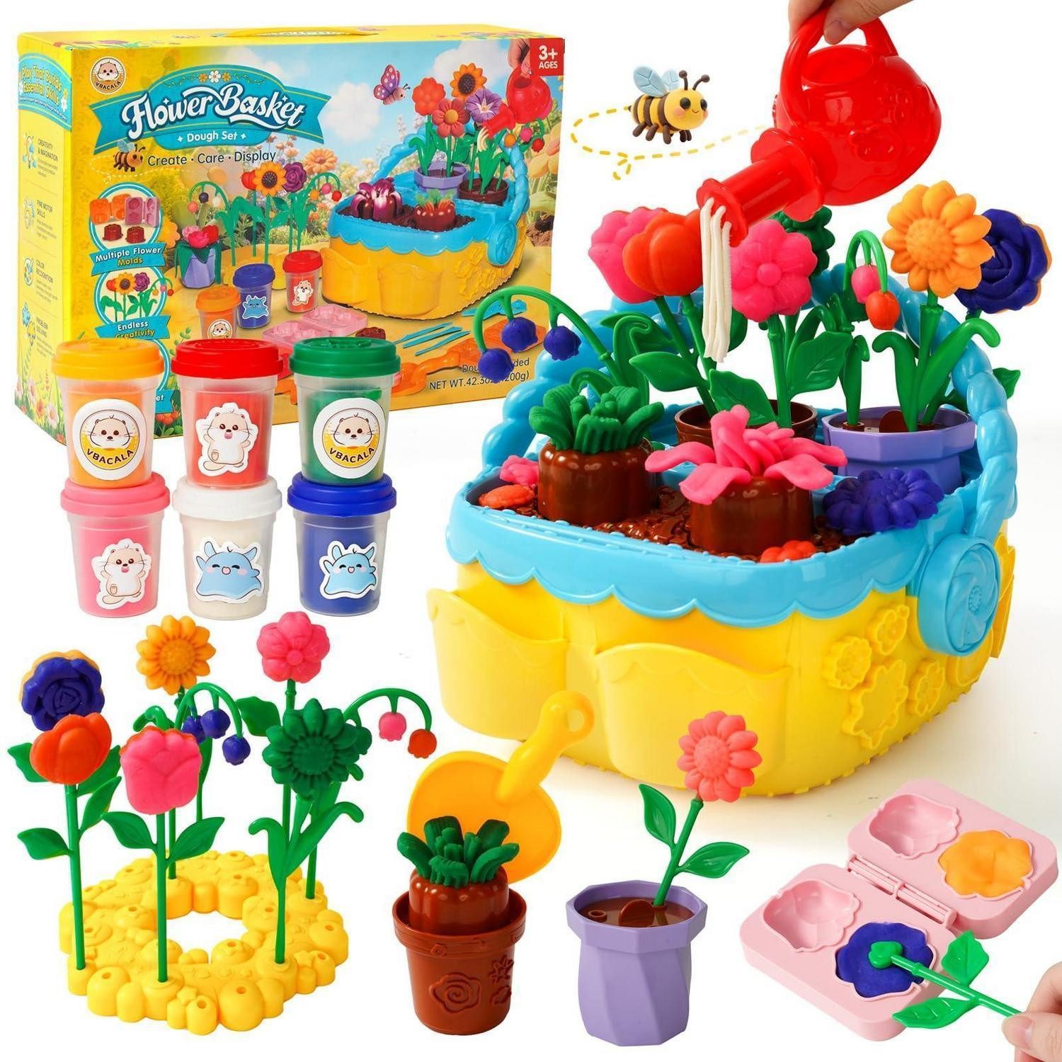 LuxusKollektion Knete Knete Set Blumen 43 Teile mit Zubehör