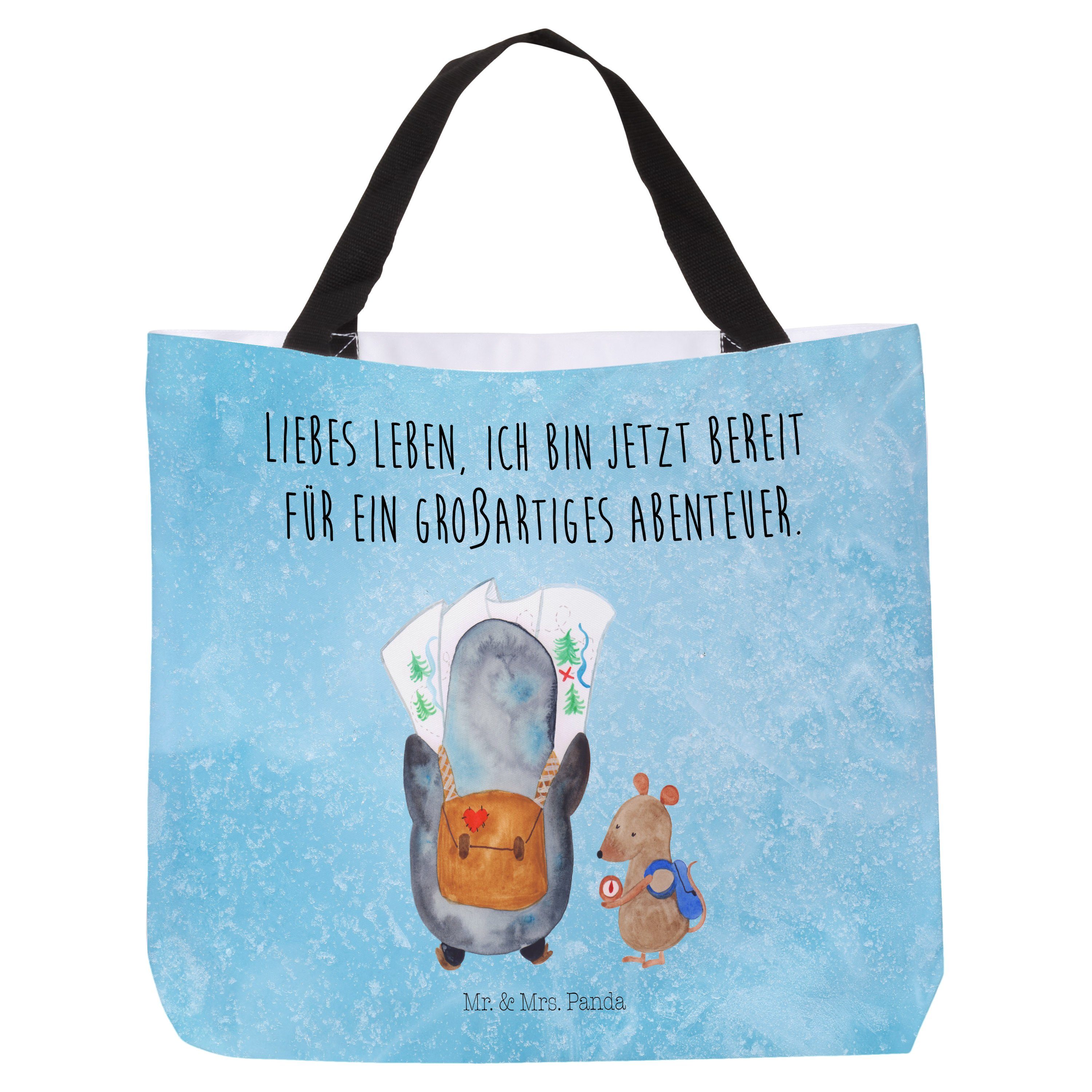 Mr. & Wanderer - Pinguin Mrs. Panda Abenteurer (1-tlg) & Eisblau Schultasche, - Shopper Maus Geschenk