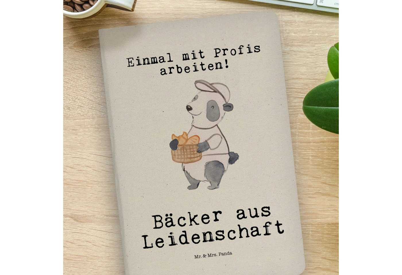 Thumbnail - Mr. & Mrs. Panda Notizbuch Bäcker Leidenschaft - Transparent - Geschenk, Brotmanufaktur, Rente, Mr. & Mrs. Panda, Langle...