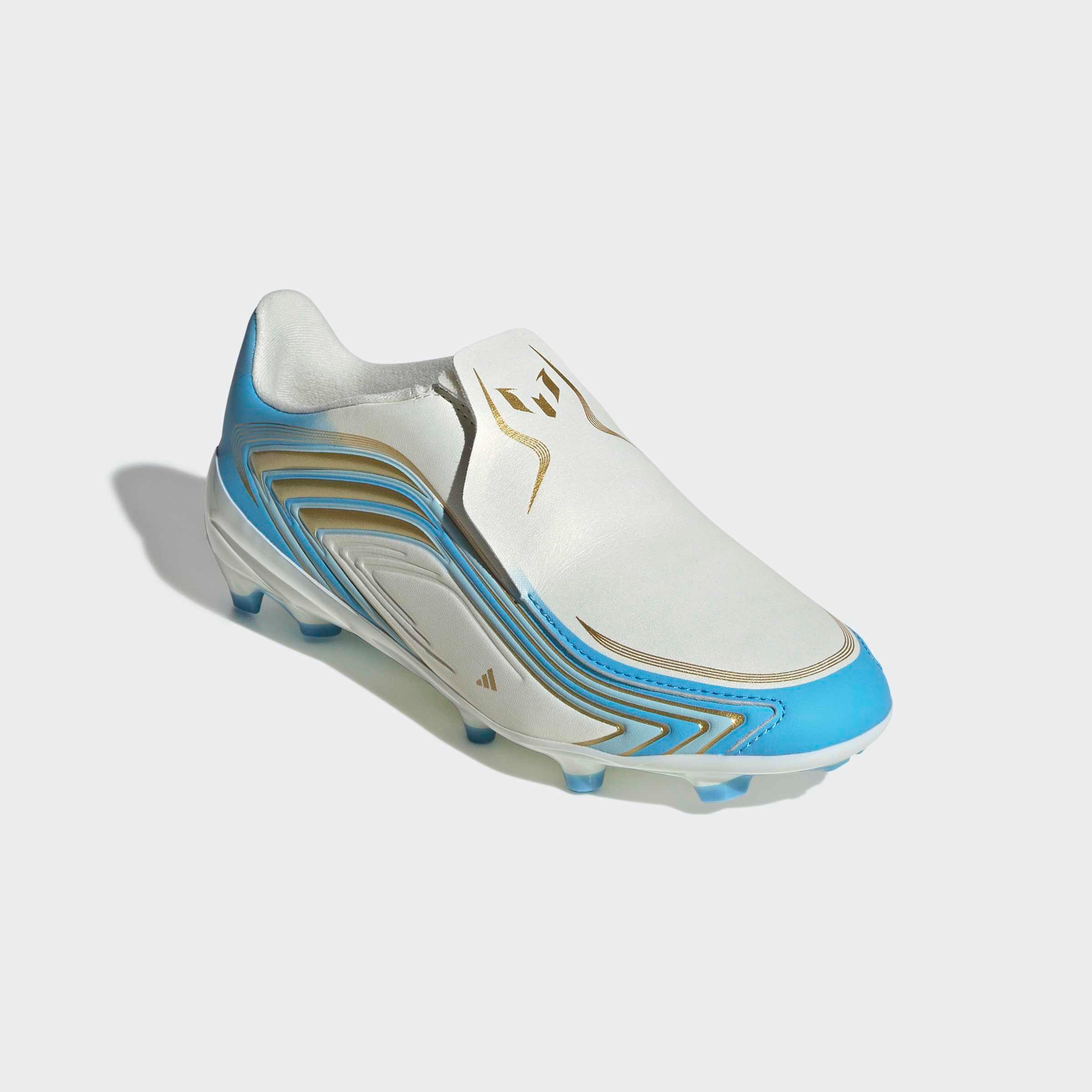 adidas Performance F50 MESSI LEAGUE KIDS, FESTE BÖDEN, OHNE SCHNÜRSENKEL Fußballschuh Außensohle für Rasen und feste Böden, für Jugendliche & Kinder