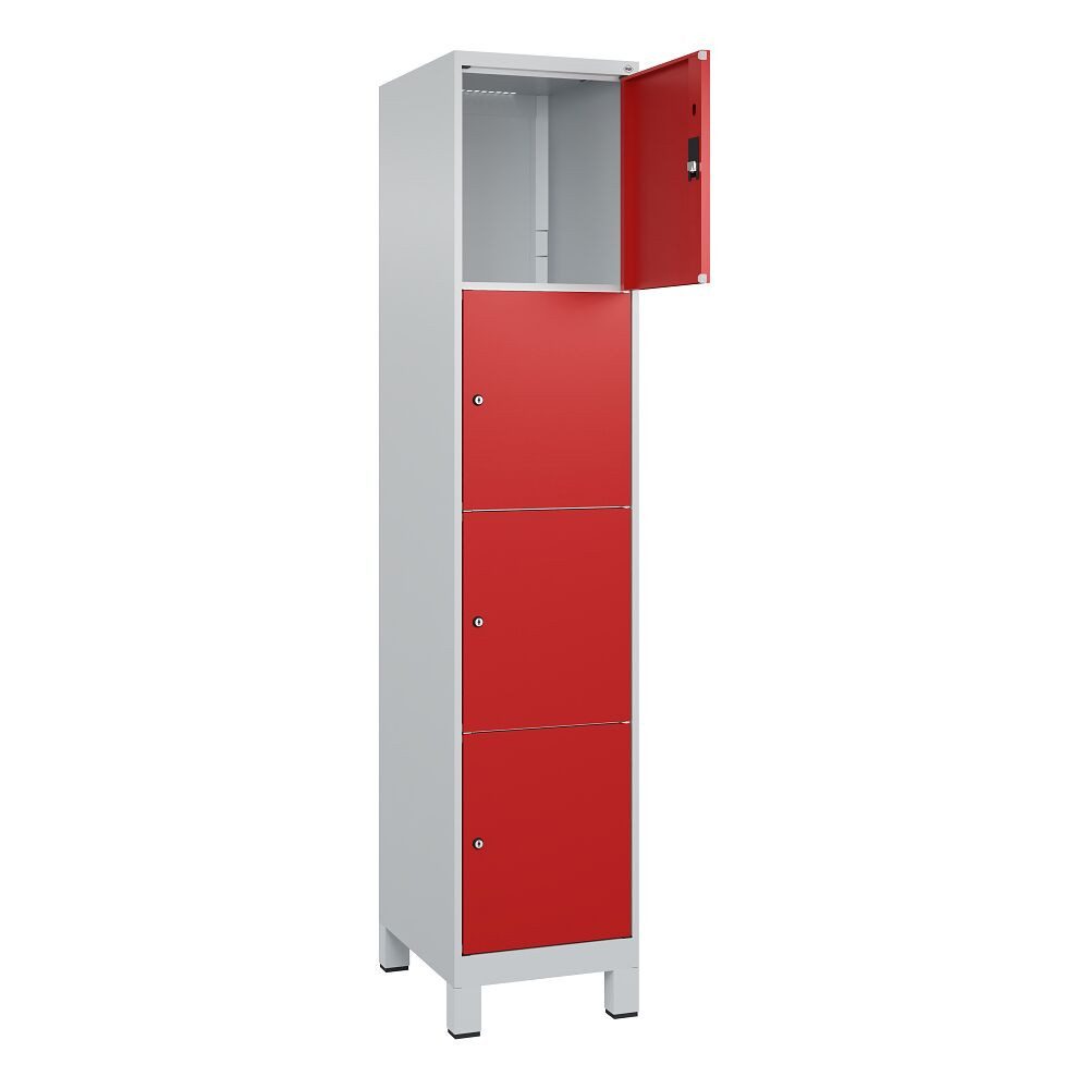 C+P Garderobenschrank Fächerschrank Classic Plus, 4 Fächer übereinander, Abteilbreite 40 ... Für Schule, Verein und Fitness-Studios