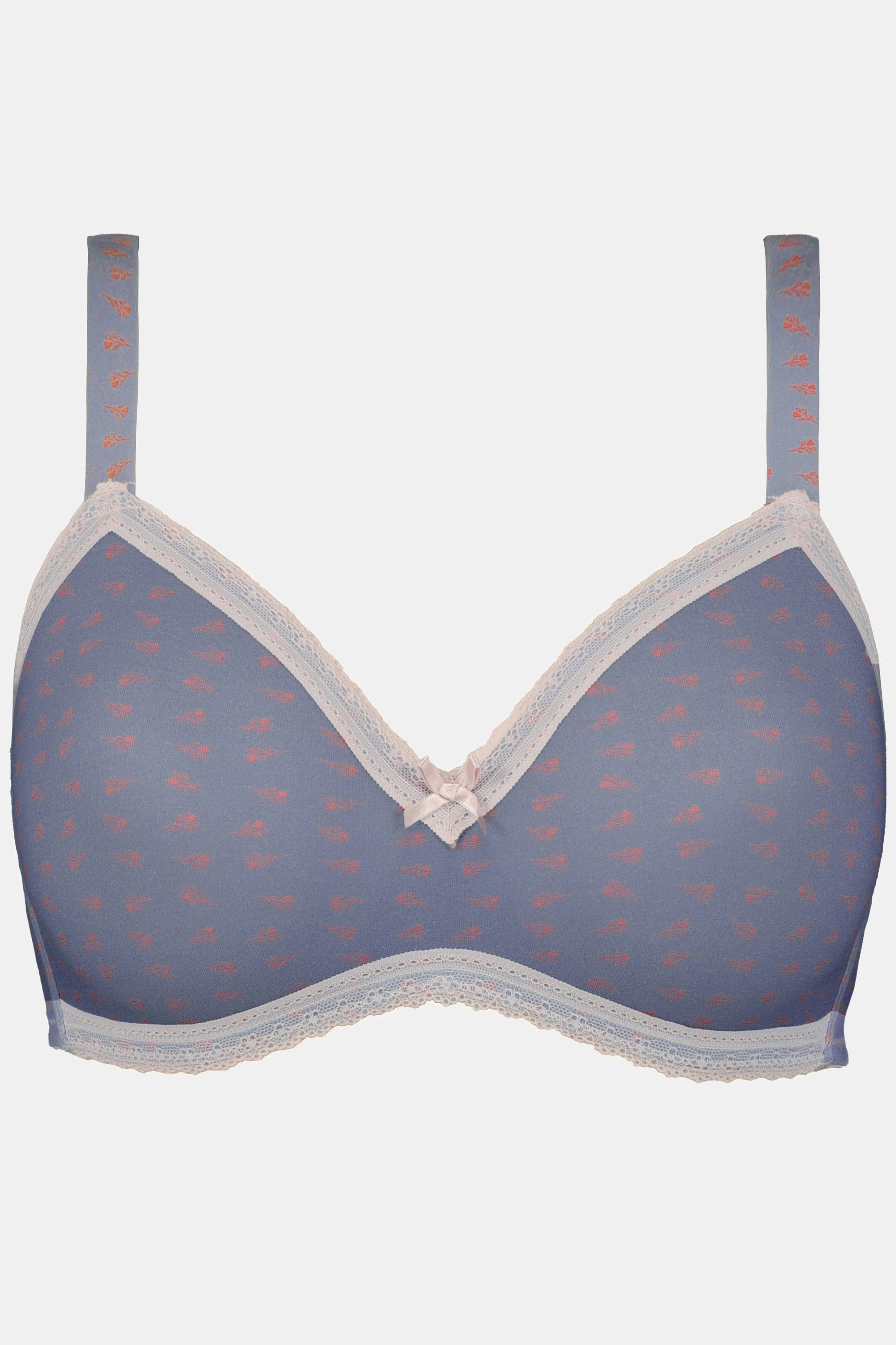 Softcups Bralette C/D-Cup BH Blütenmuster Popken Bügelloser Ulla