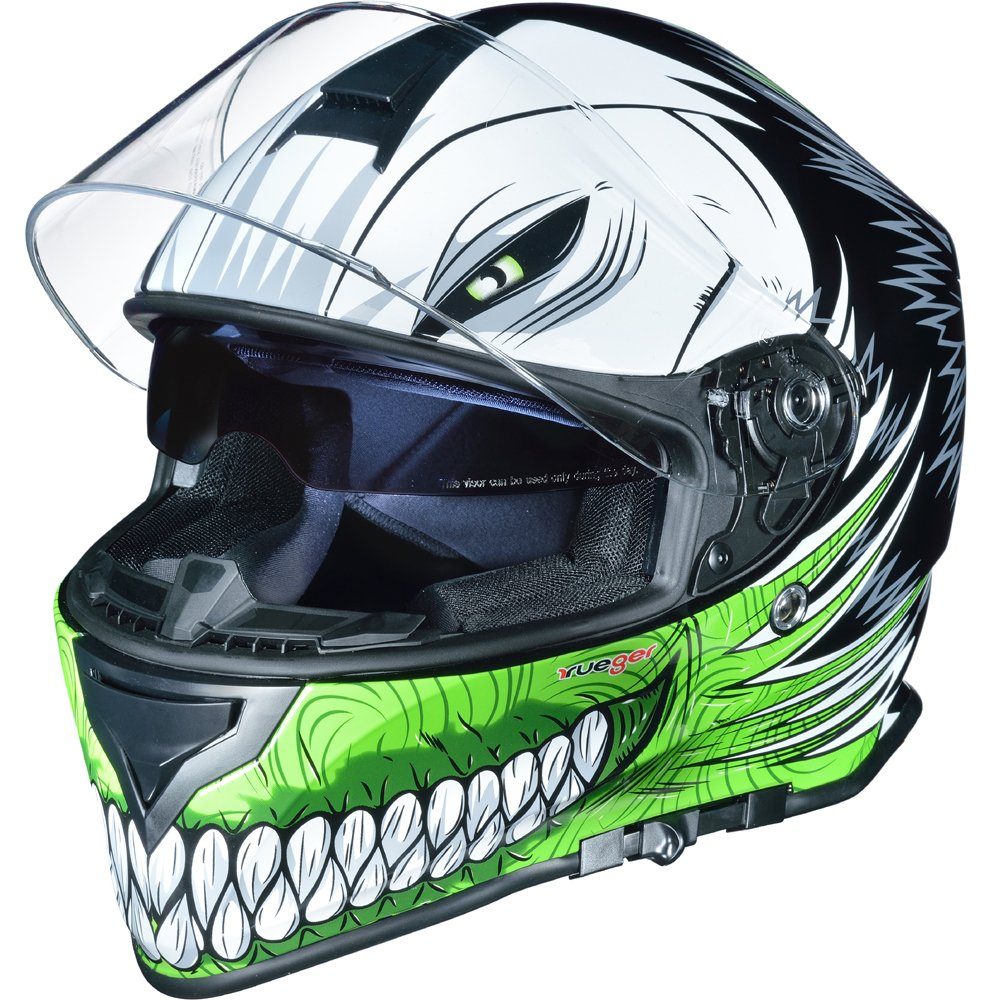 rueger-helmets Motorradhelm RT-824 Integralhelm mit Sonnenvisier 1380 Gramm schwer XS-XL