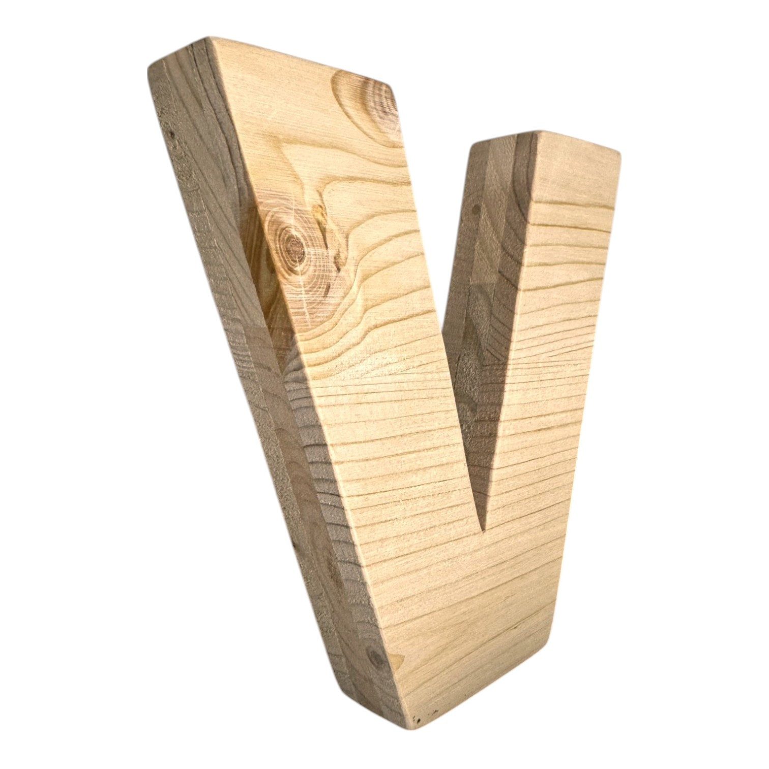 Zayno Deko-Buchstaben Holzbuchstabe "V" aus massivem Fichtenholz (Packung, 1 St., Fördert das Kennenlernen des Alphabetes), in liebevoller Handarbeit aus hochwertigem Fichtenholz gefertigt.