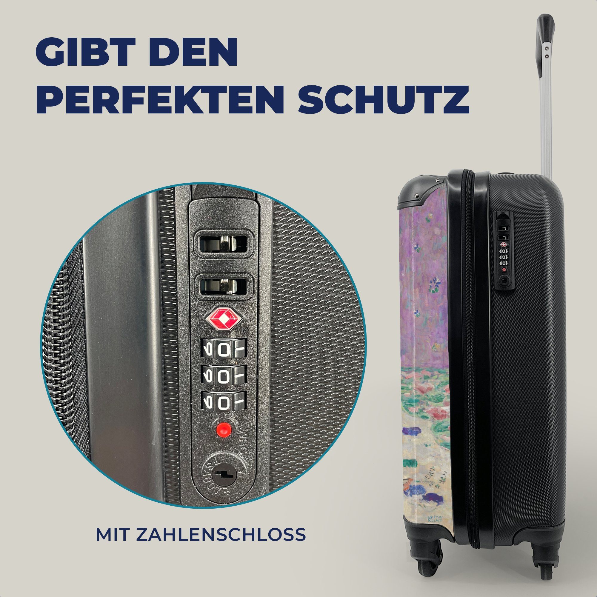 4 Reisekoffer Gustav für von MuchoWow Rollen, Handgepäckkoffer Klimt, Ferien, Mada Porträt mit Primavesi - Reisetasche von Handgepäck rollen, Gemälde Trolley,