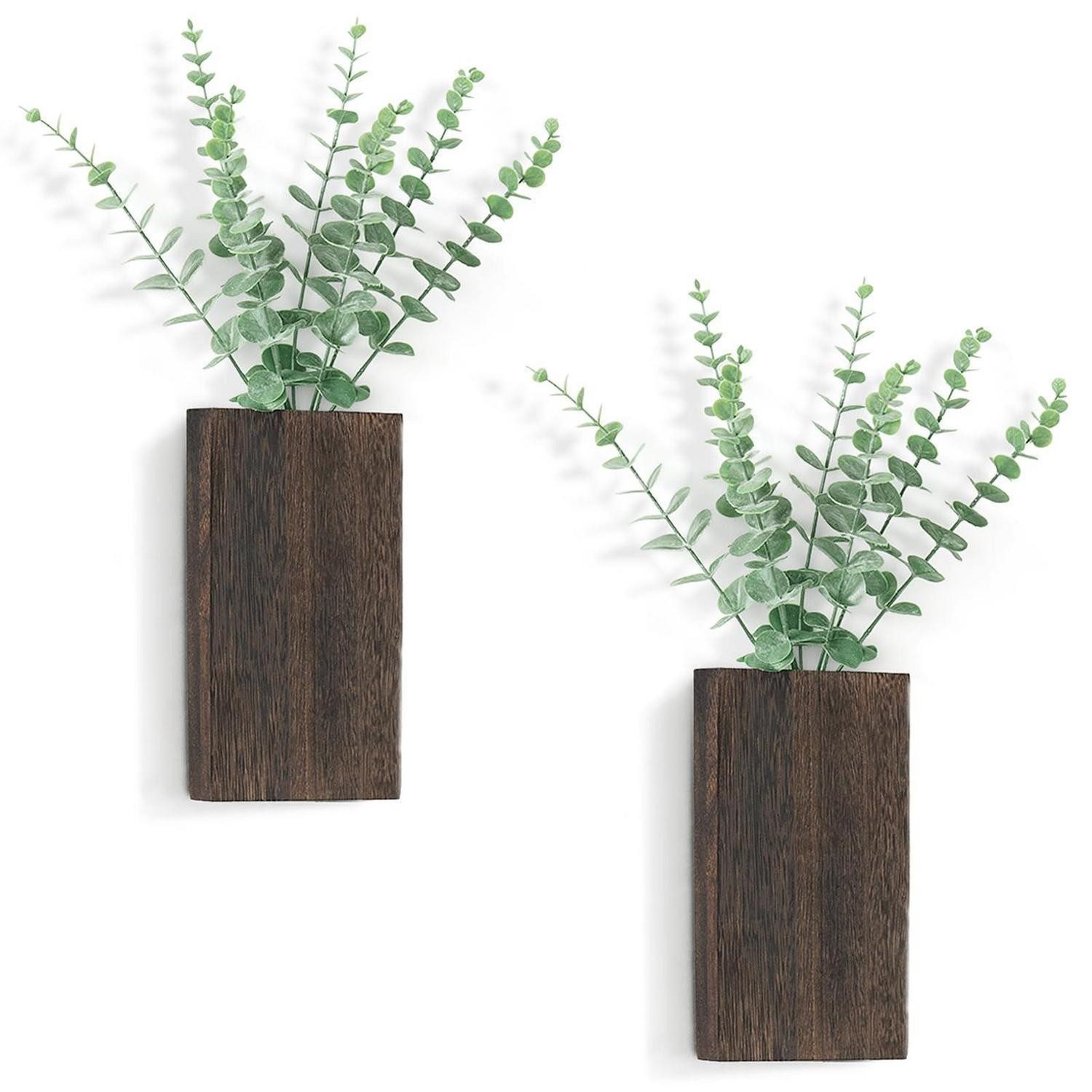 LuxusKollektion Jardiniere Holz-Wand-Pflanzgefäß 2er-Set Braun (2 St)