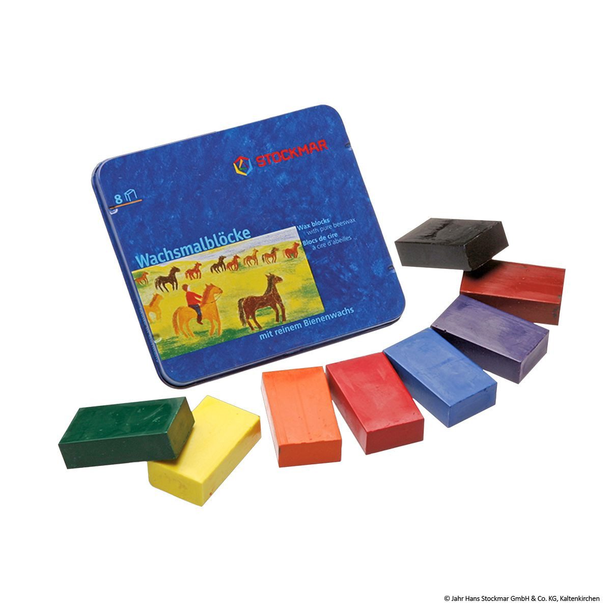 Stockmar Wachsmalstift STOCKMAR Wachsmalblöcke 8 Stück Metalletui