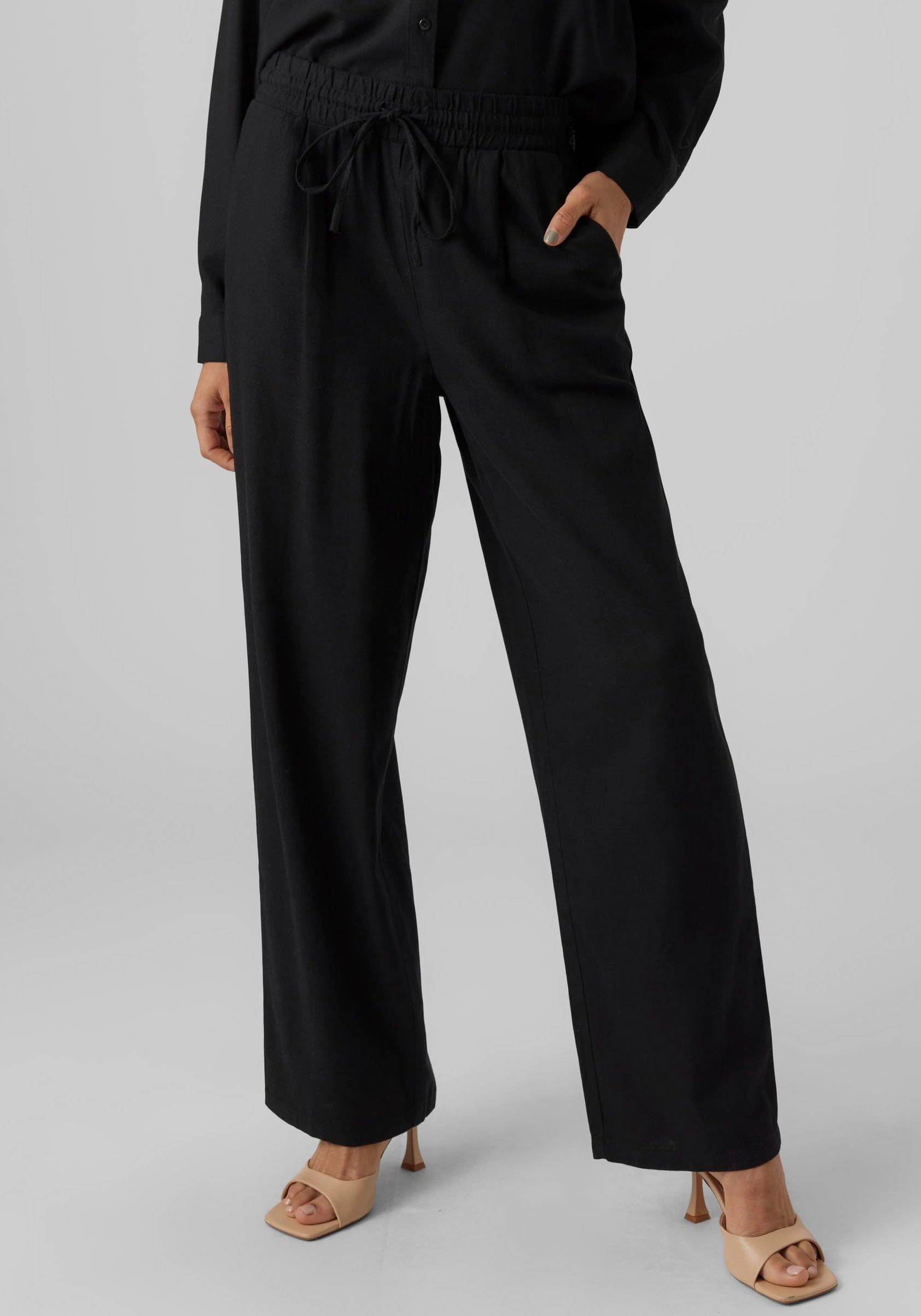 Vero Moda Schlupfhose VMJESMILO WIDE PANTS GA NOOS mit Leinen