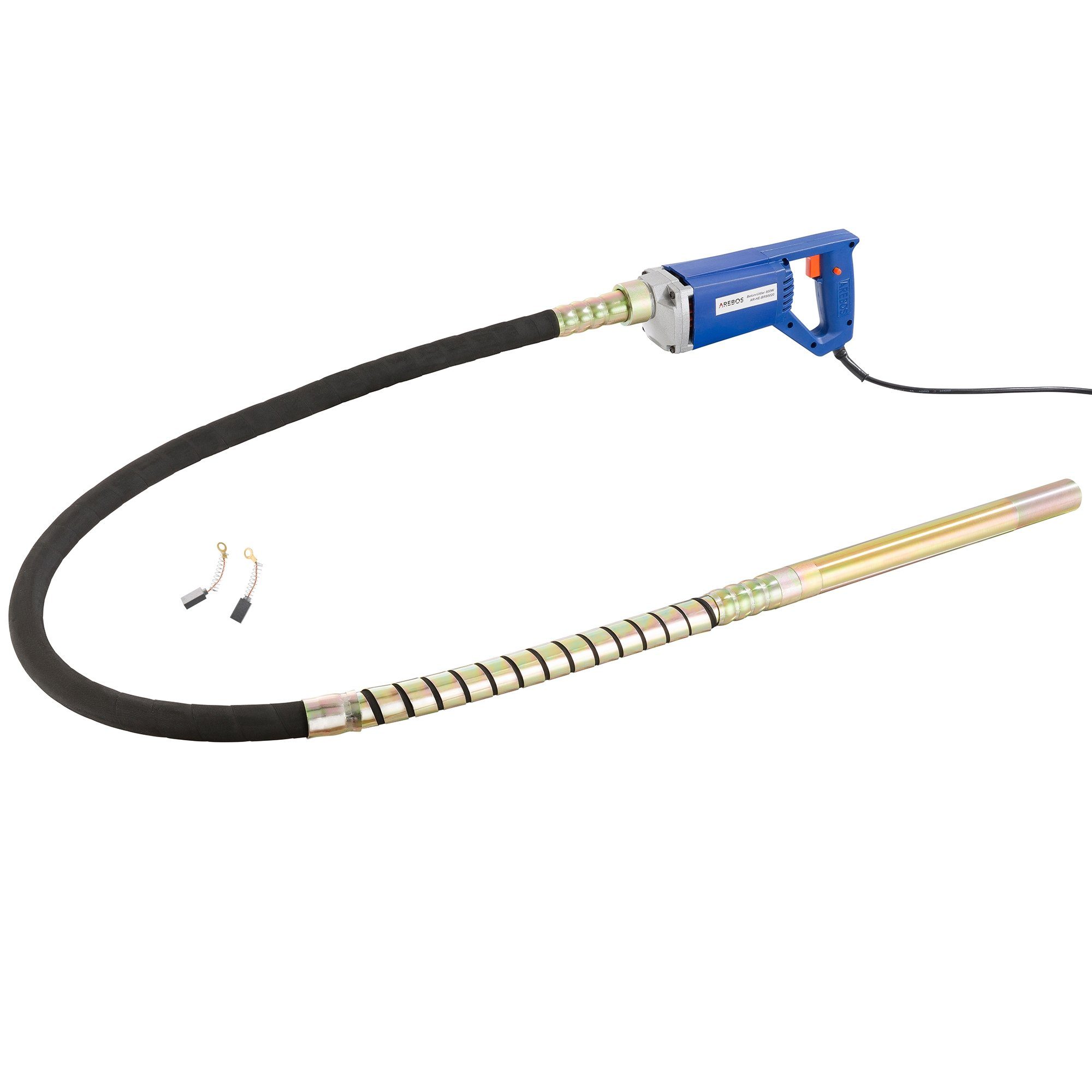 Arebos Betonmischer Betonrüttler, Verschiedene Wattstärken & Schlauchlängen, (Betonrüttler), Taste für den Dauerbetrieb