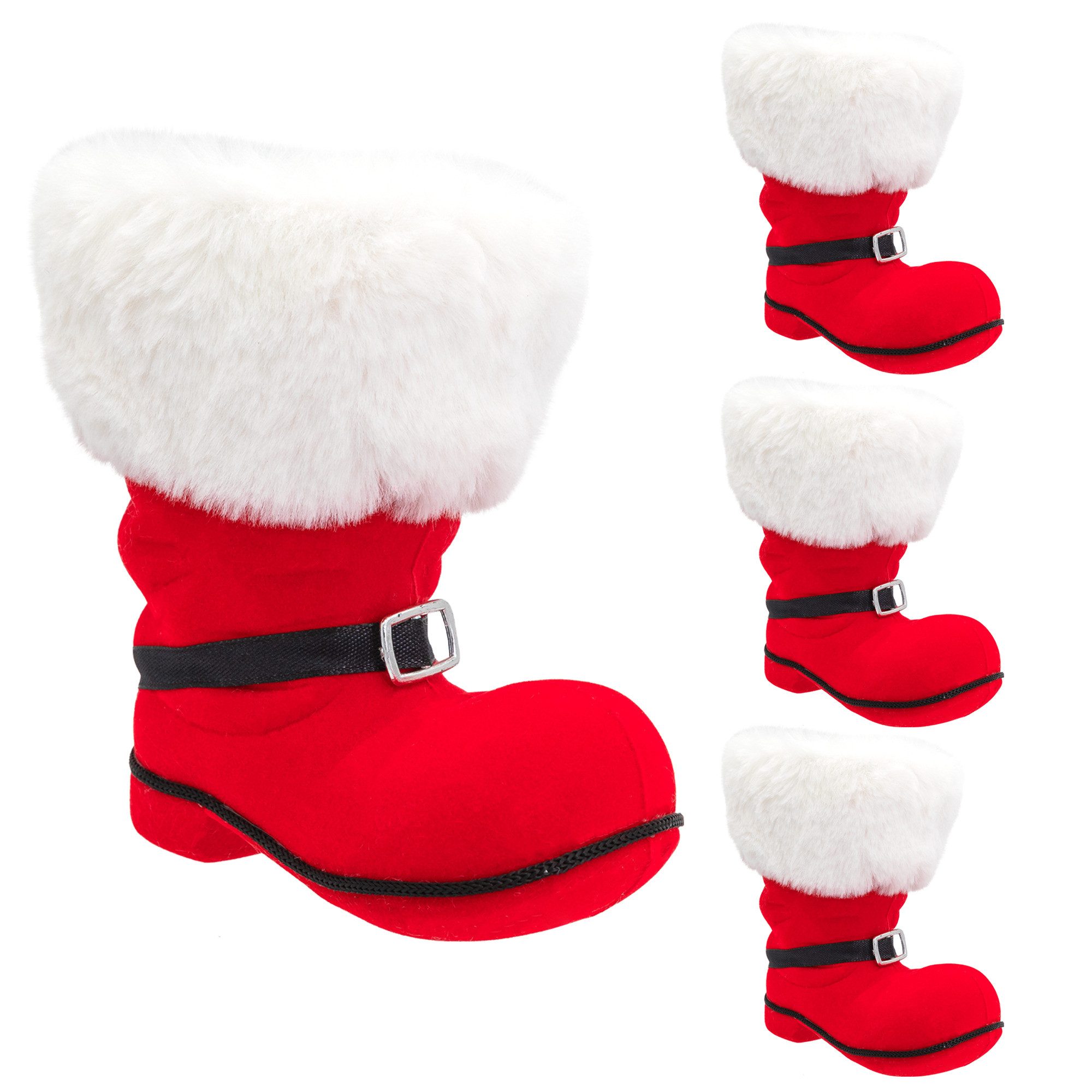 Idena Nikolausstiefel Idena Bundle Nikolausstiefel rot 13x9x14,5cm 4 Stück