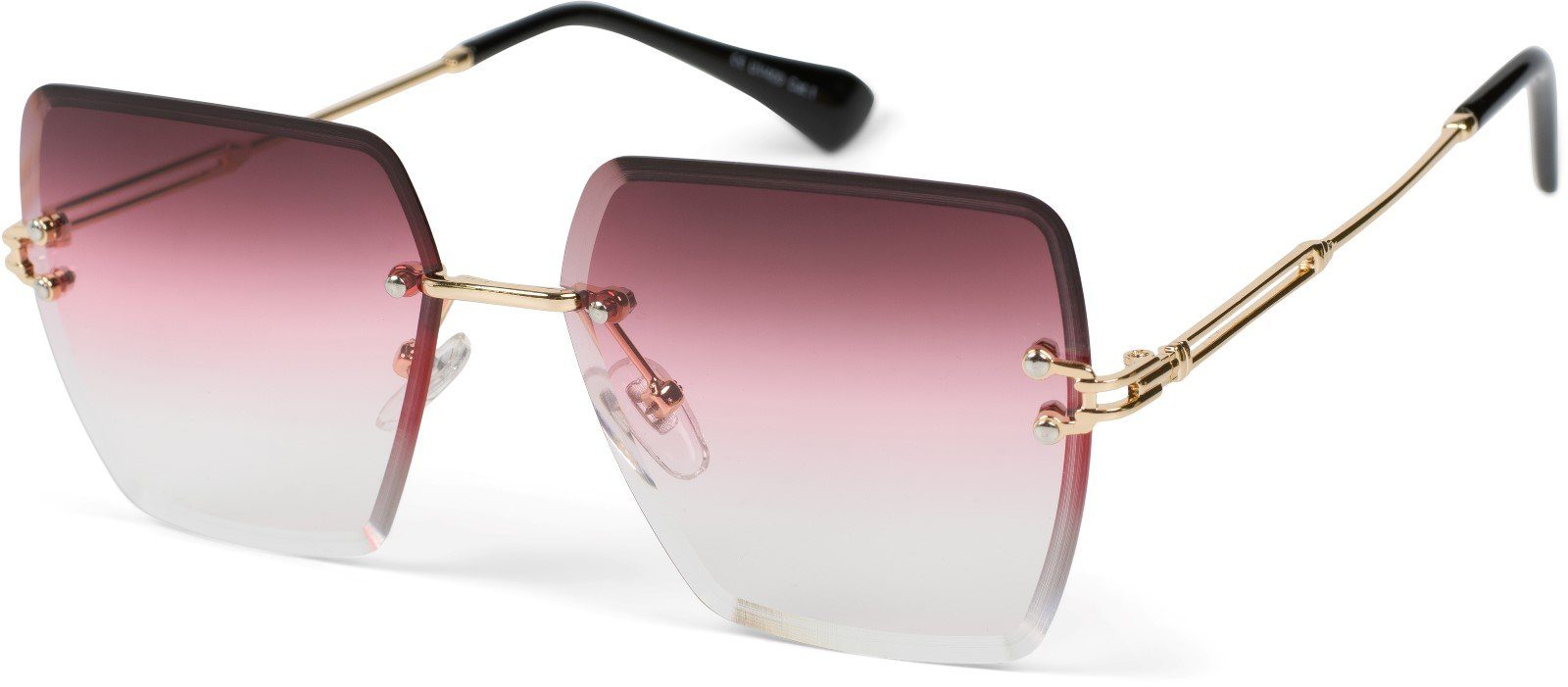 / Pink (1-St) styleBREAKER Sonnenbrille Gold Gestell Getönt Glas Verlauf