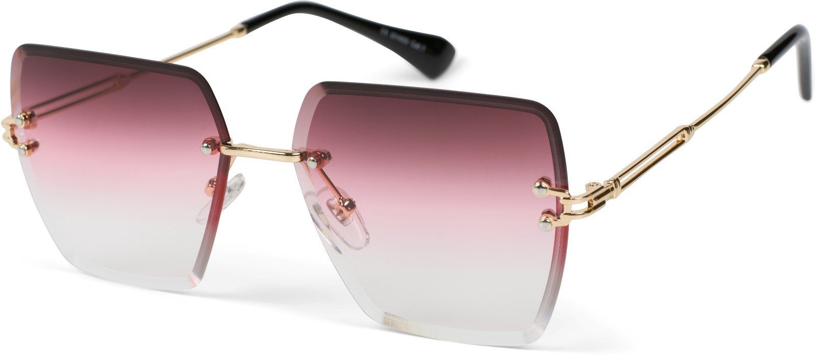 Gestell Pink styleBREAKER Verlauf Sonnenbrille (1-St) Gold / Glas Getönt