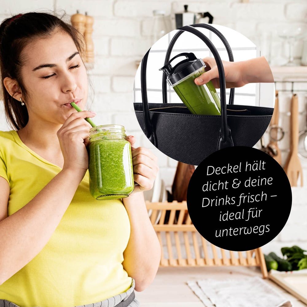GOURMETmaxx Standmixer Mixer Mr. Magic 19-tlg. 400W anthrazit/schwarz, 400 W, inkl. Zubehör-Set L rot Speisen Smoothies Getränke 4 Mixbecher To-Go – Bild 4 von 5