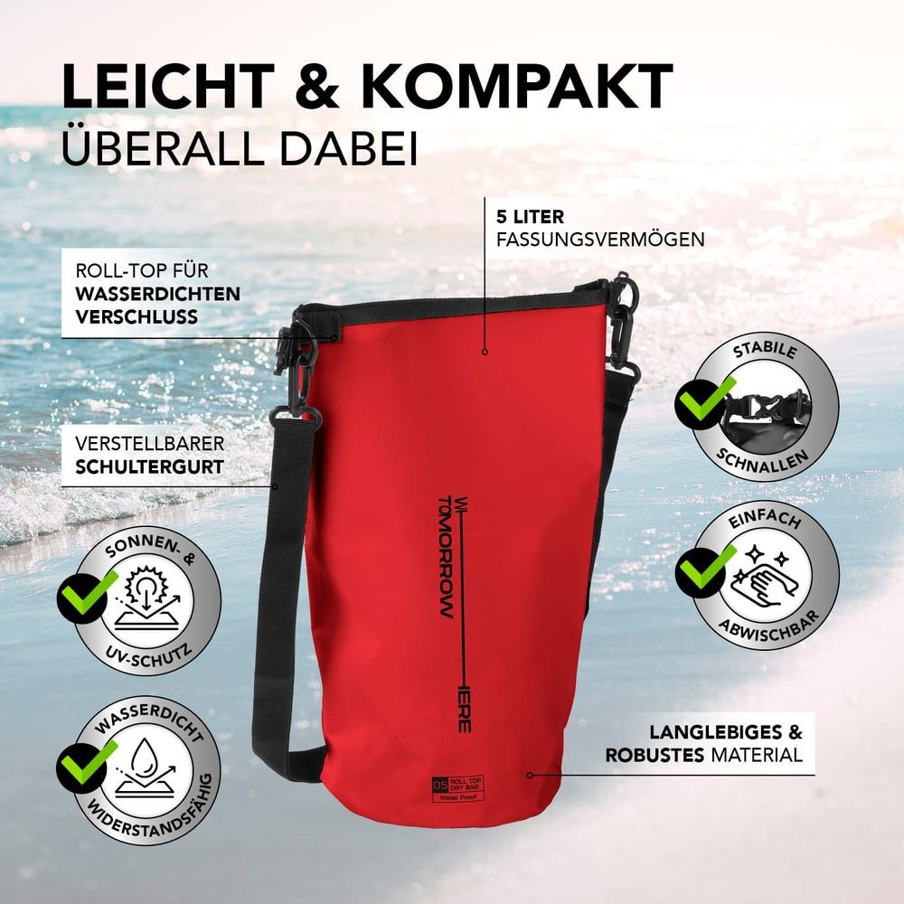 #DoYourSports Aufbewahrungstasche Dry Bag 10L, Outdoor Tasche Camping Angeln wasserdicht Handy sicher aufbewahren – Bild 3 von 5