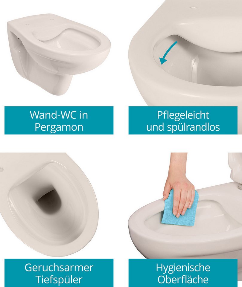 Thumbnail - Calmwaters Tiefspül-WC, wandhängend, Abgang Waagerecht, Pergamon, 08AB6147