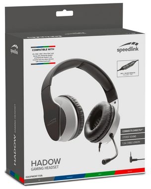 Speedlink HADOW Stereo Gaming Headset Gamer Kopfhörer Gaming-Headset (Einstellbare Höhe, kabelgebunden, verstellbar, Over-Ear, Fernbedienung, für Konsole Tablet PC Notebook)