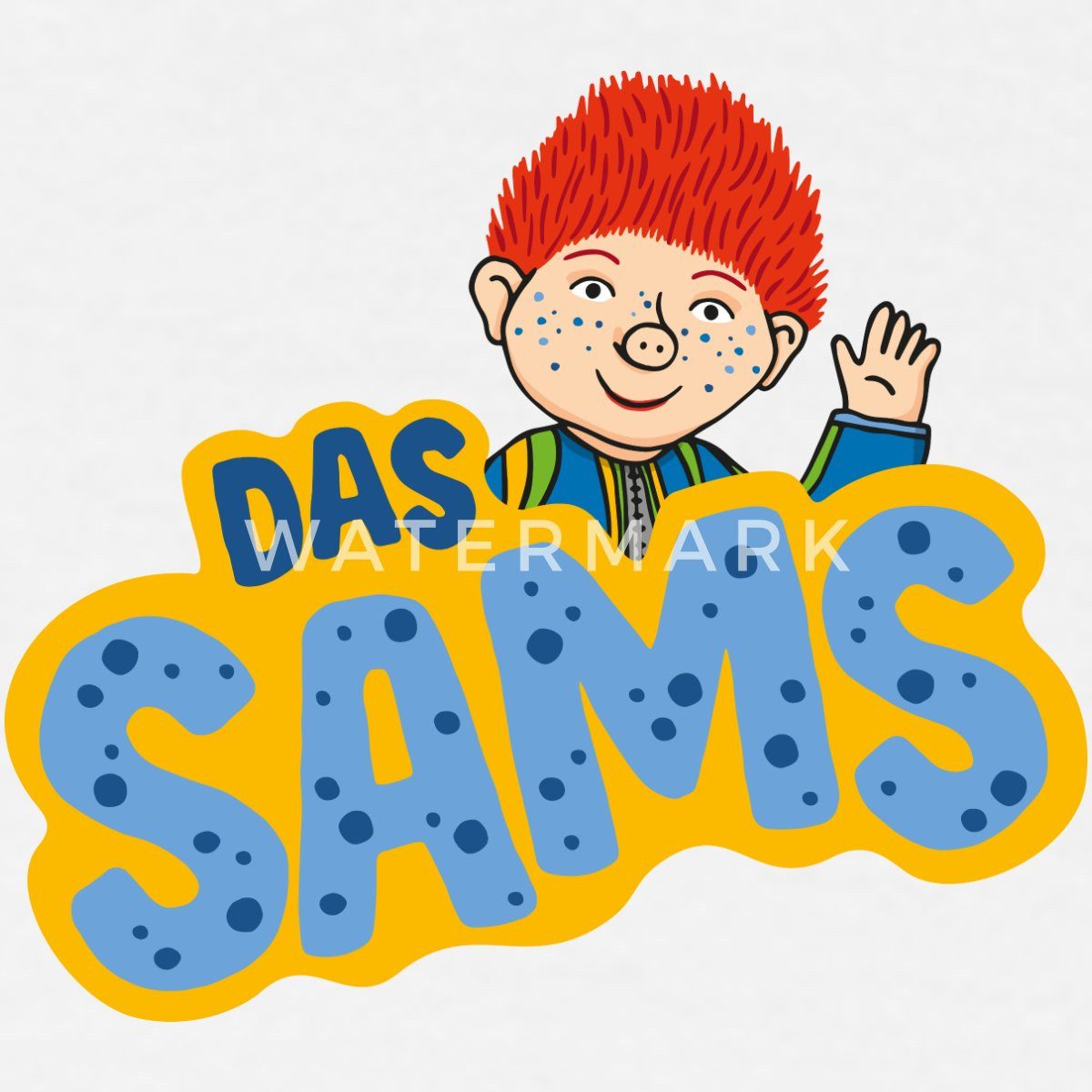 Spreadshirt T-Shirt Das Sams, Logo Mit Winkendem Sams Männer T-Shirt (1-tlg)