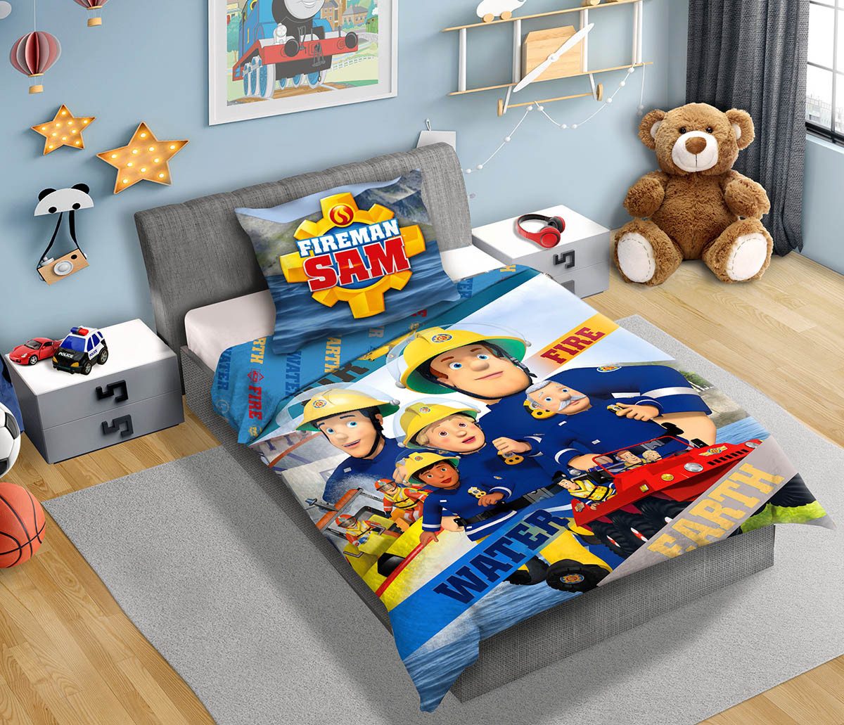Kinderbettwäsche Fireman Sam, Renforcé, 2 teilig