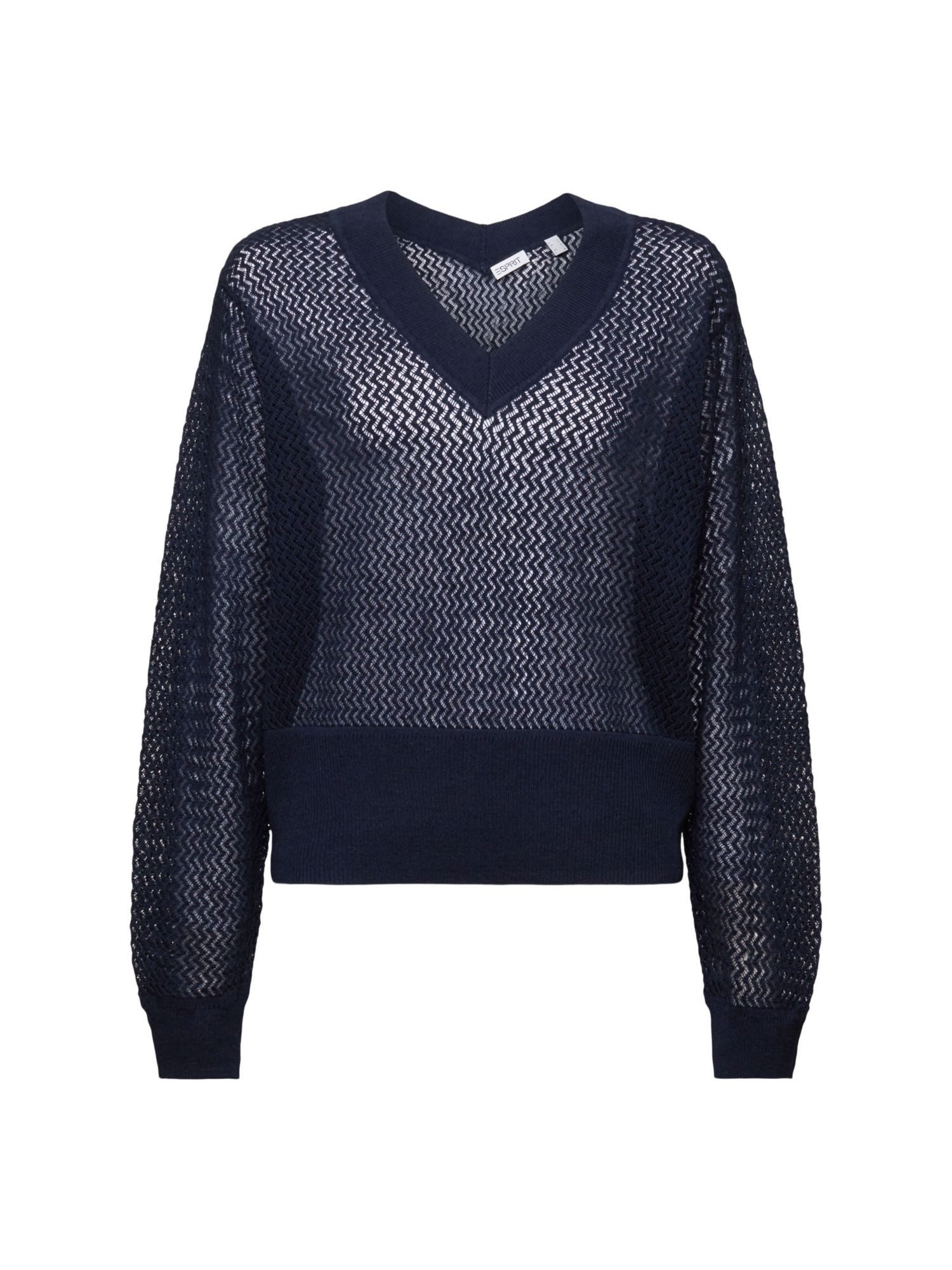 Esprit V-Ausschnitt-Pullover Strukturierter Pullover mit V-Ausschnitt
