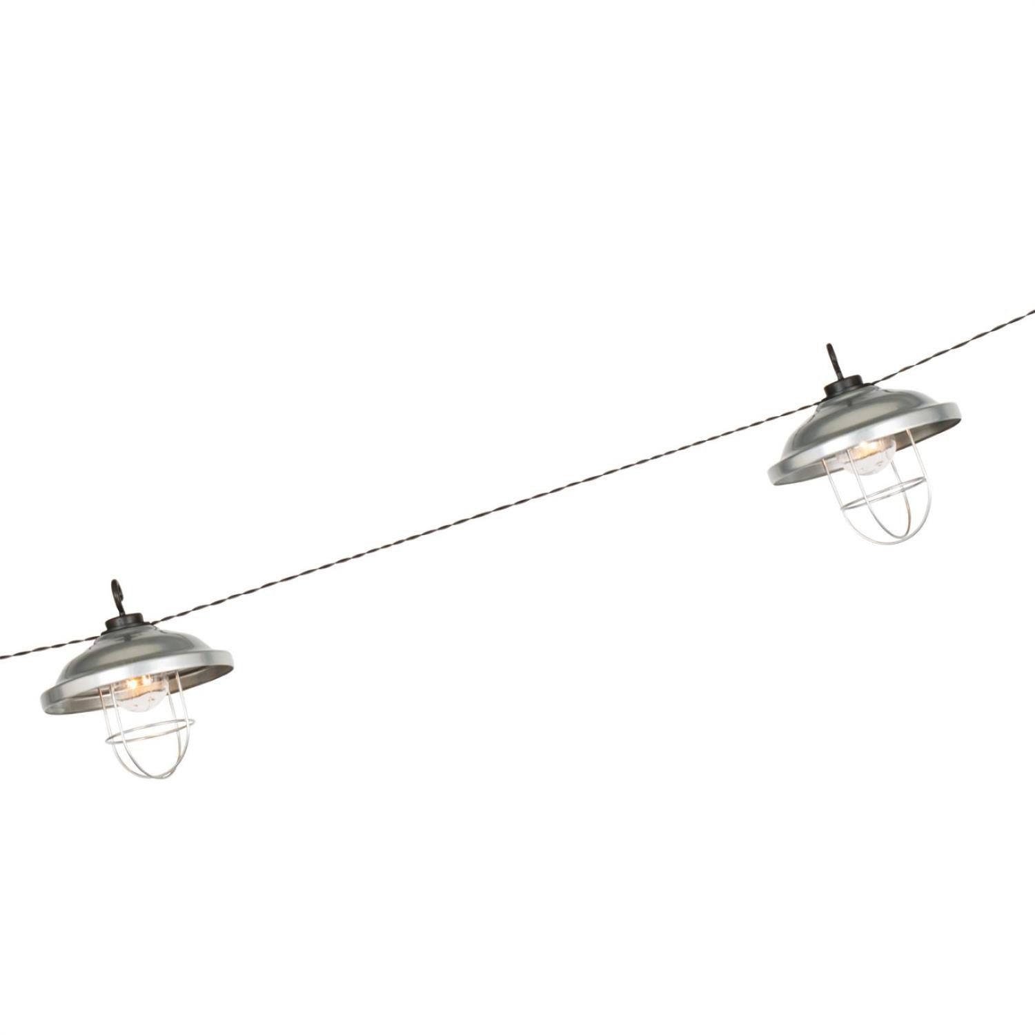 MARELIDA LED-Lichterkette LED Solar Lichterkette Retro Fabrik Industrielampe 2,5m Garten, 6-flammig