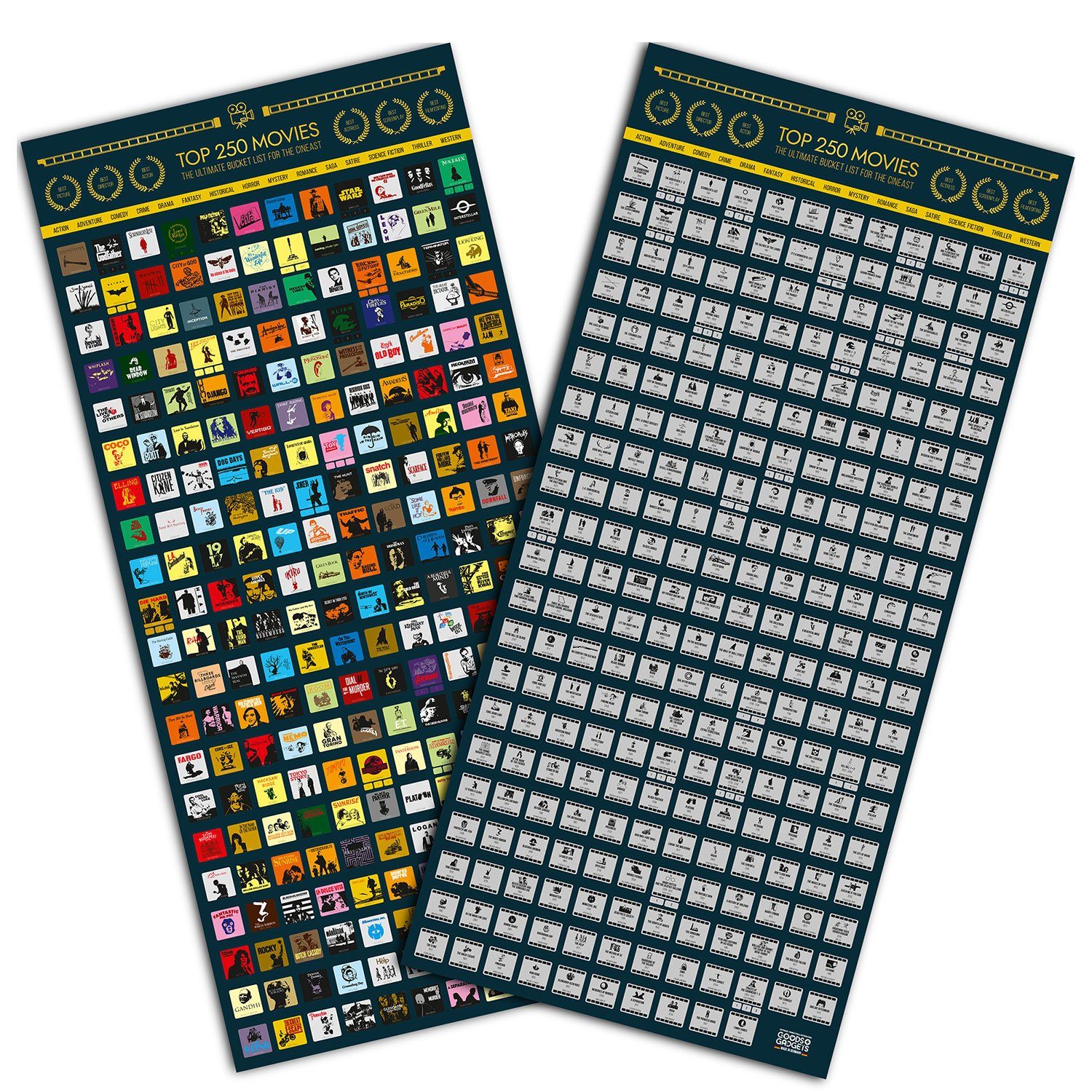 Goods+Gadgets Poster Top 250 Movie Bucket List, XXL Scratch Poster (Rubbelp günstig online kaufen