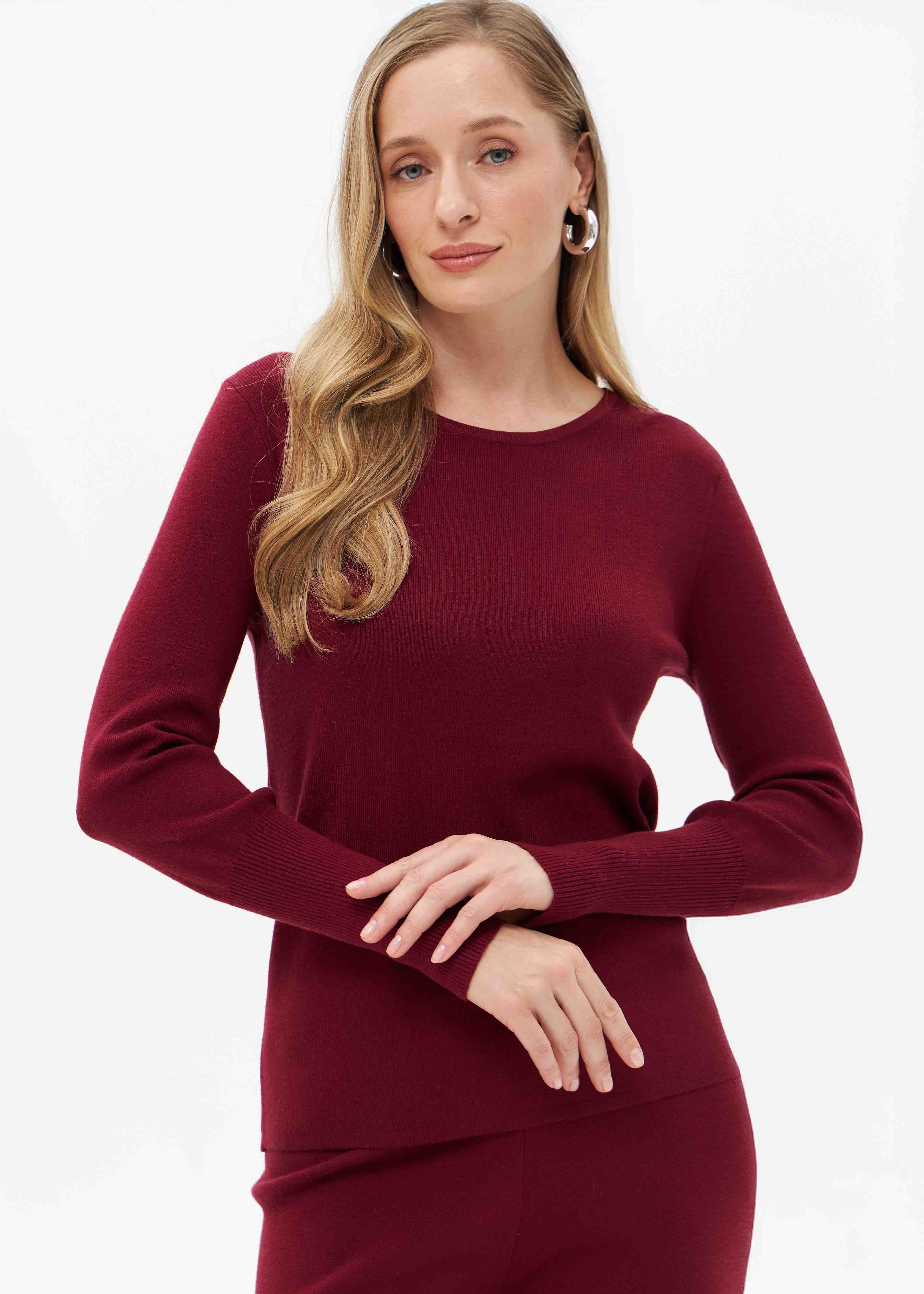 Passioni Strickpullover mit Rundhalsausschnitt