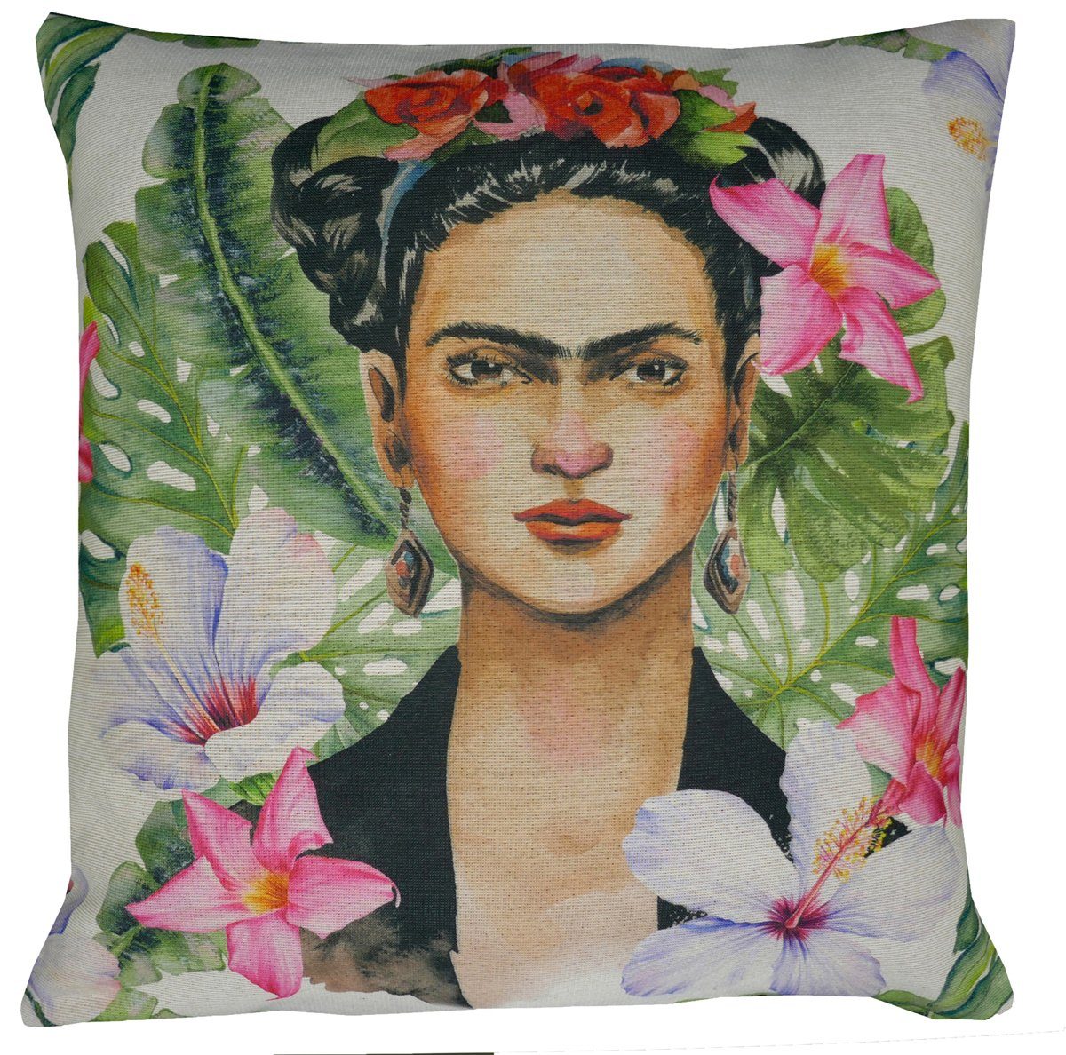 HOSSNER - HOMECOLLECTION Kissenbezüge Tropical bunt, (1 Stück), Druckmotiv