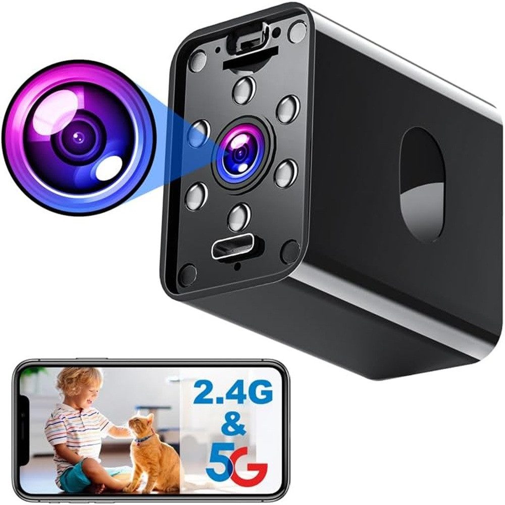 SpionProfi Überwachungskamera Mini Kamera Wifi Wlan Video Ton Bild Aufnahme Nachtsicht Cam (Innenbereich, 1-tlg., Wlan Wifi Mini Kamera mit kostenloser Live App)