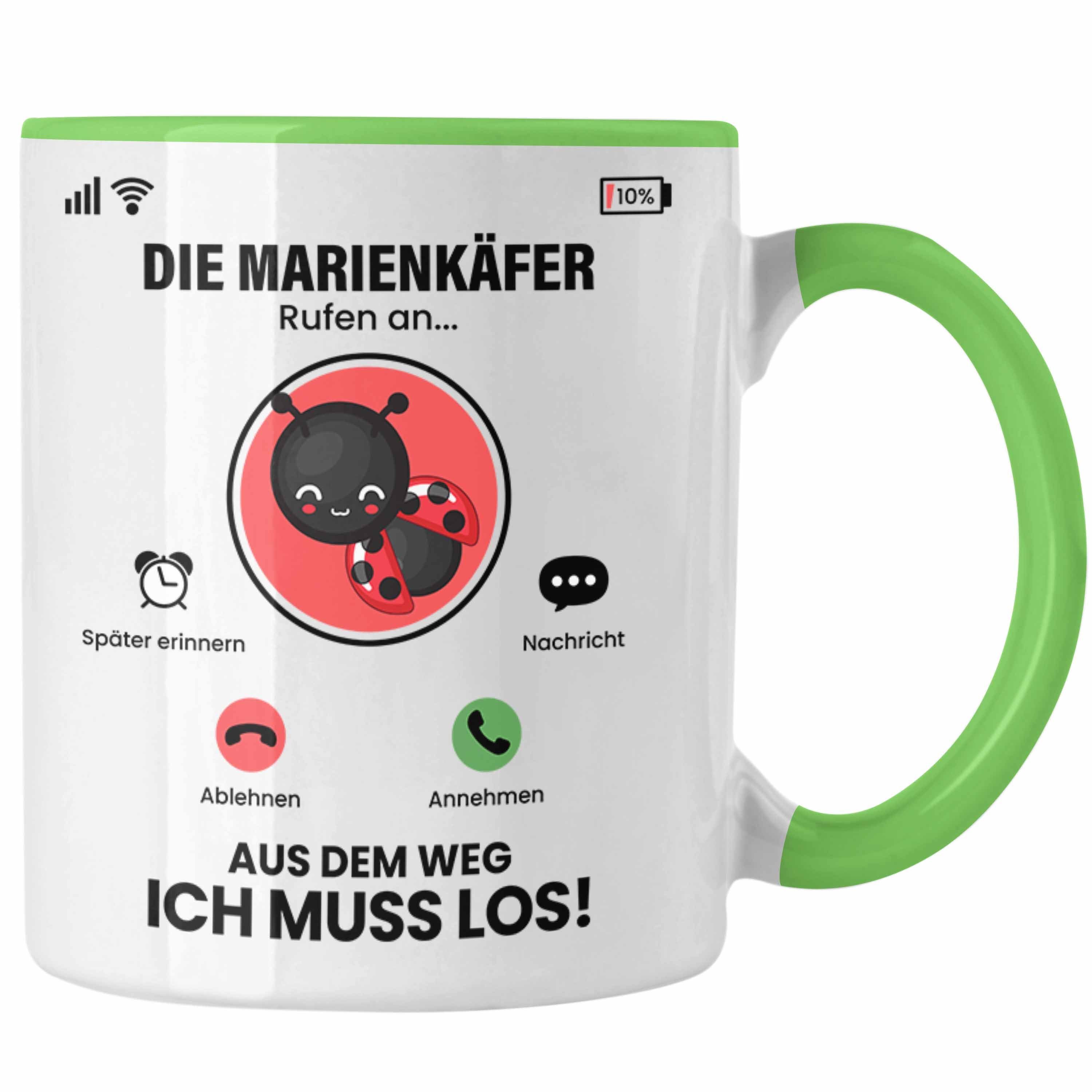 Trendation Marienkäfer An für Grün Die Tasse Geschenk Züchter Besitz Marienkäfer Rufen Tasse