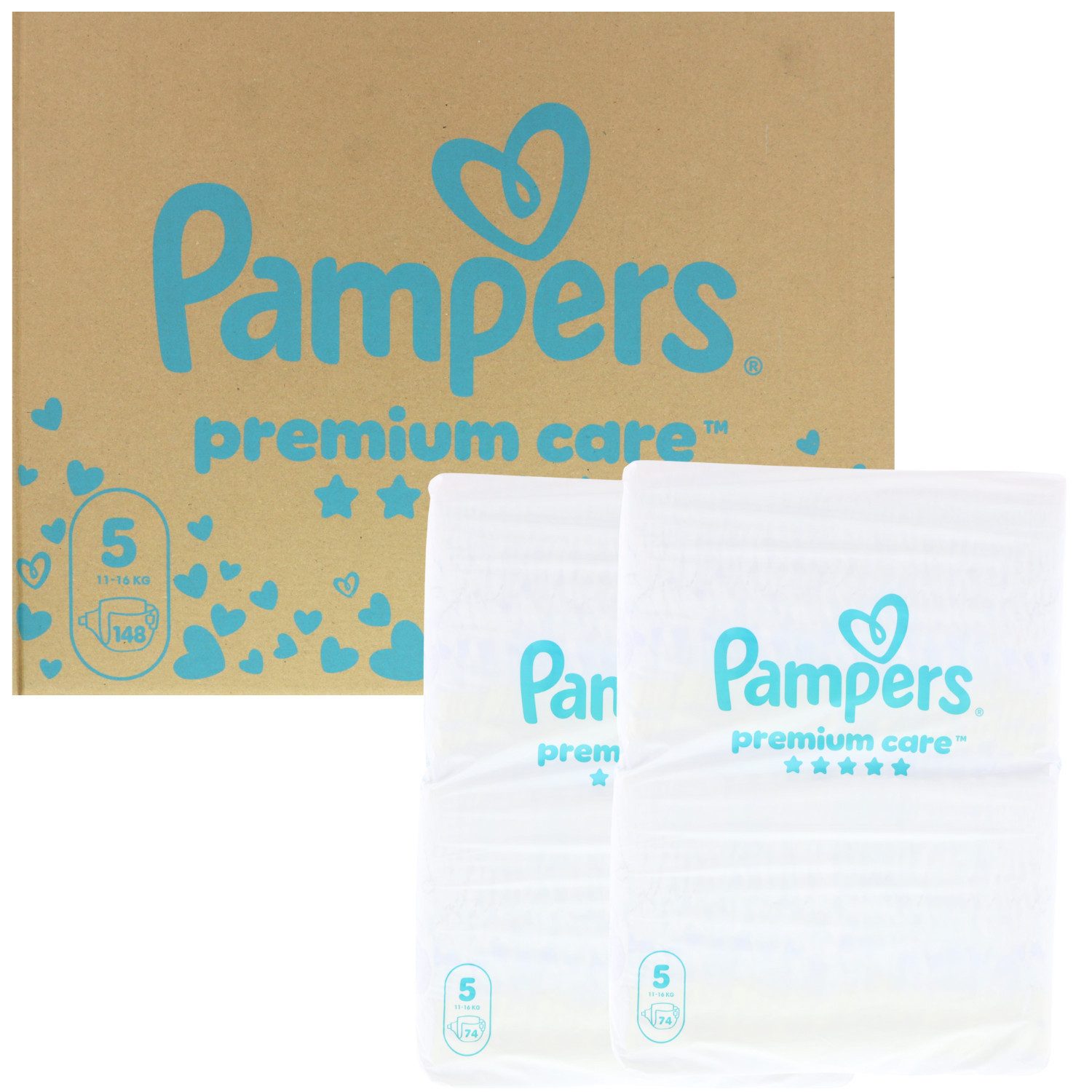 Pampers Windeln Pampers Premium Care Windeln Größe 5 148 Windeln 11-16 kg zu12h Schutz