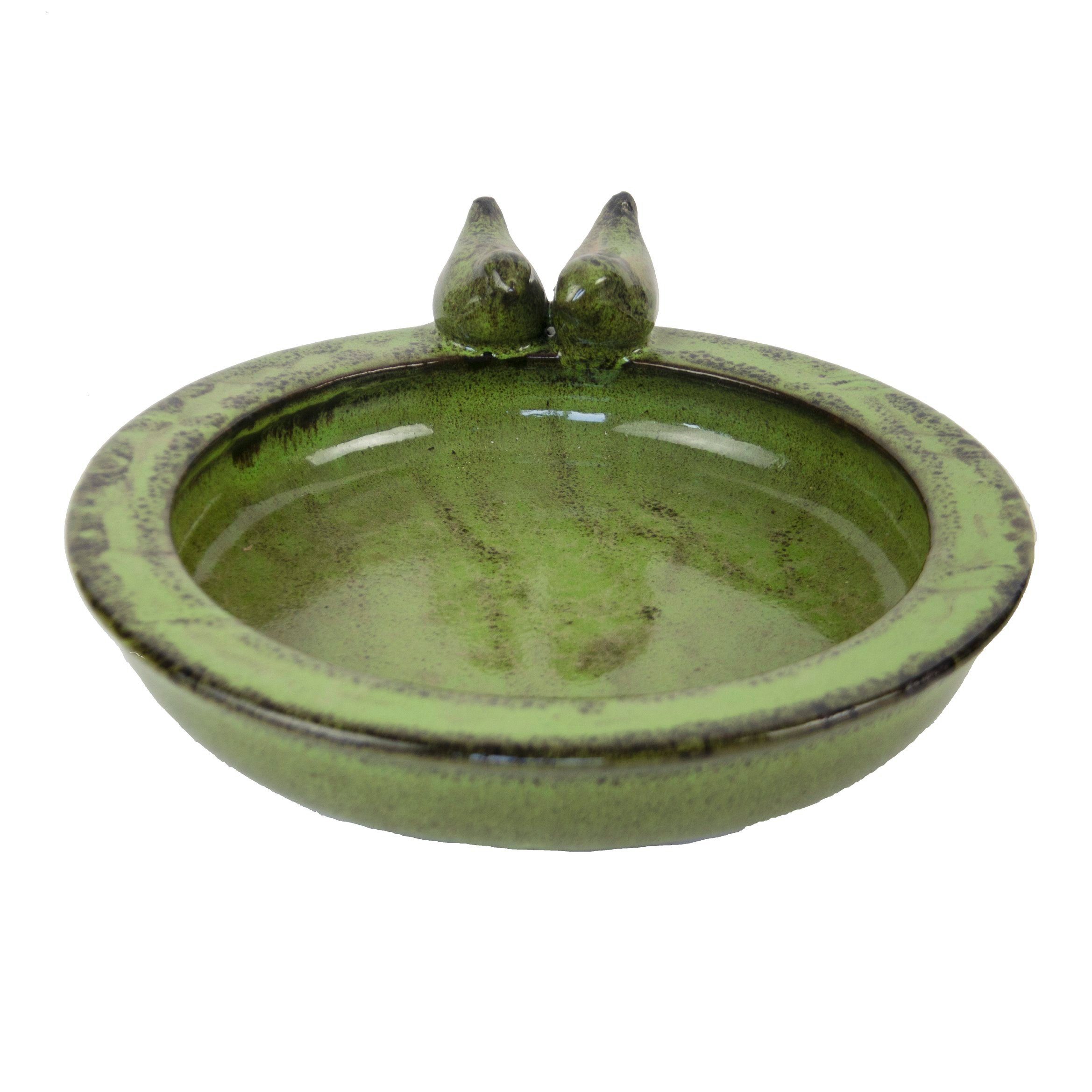 Vogeltränke Vogeltränke, rund grün Vogelbad Futterschale Terracotta Wasserstelle