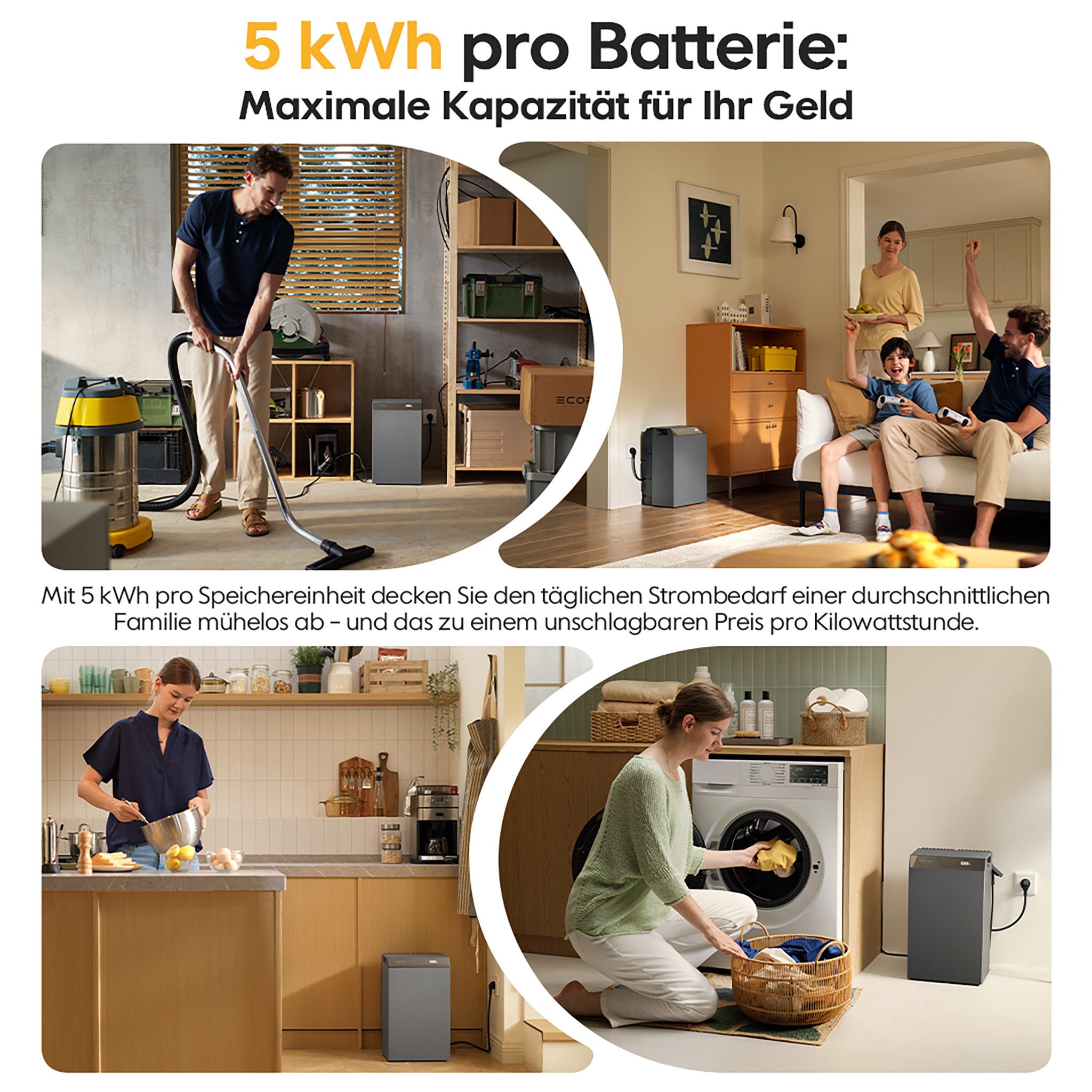 Ecoflow Balkonkraftwerk EcoFlow STREAM 5000 Speicher 5024Wh mit 4.000 Wp Solarmodule, (8×500 W Solarmodule), inkl. Smart Meter & Halterung (Optional) – Bild 3 von 5