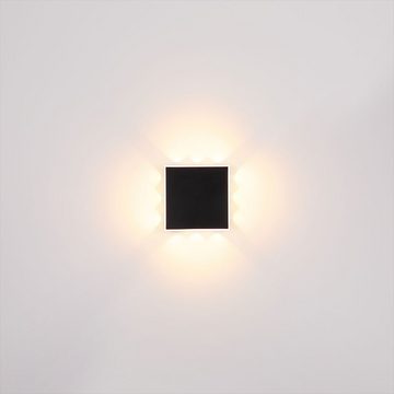 Globo LED Wandleuchte, LED-Leuchtmittel fest verbaut, Warmweiß, Wandlampe Wandleuchte Flurlampe schwarz LED Wohnzimmerleuchte B 20 cm