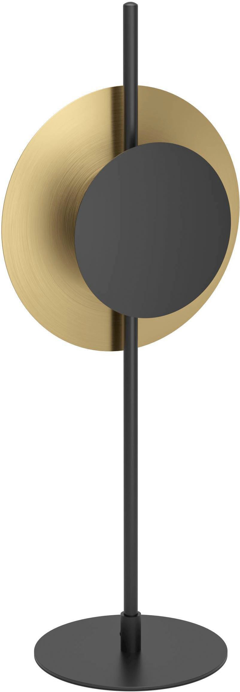 EGLO Tischleuchte Tocina Tischlampe, Nachttischlampe mit indirekter Beleuchtung, elegant, Ein-/Ausschalter, LED fest integriert, Warmweiß, Tischleuchte - L24 x H60 cm - schwarz, messing-gebürstet - 1X11W inkl.