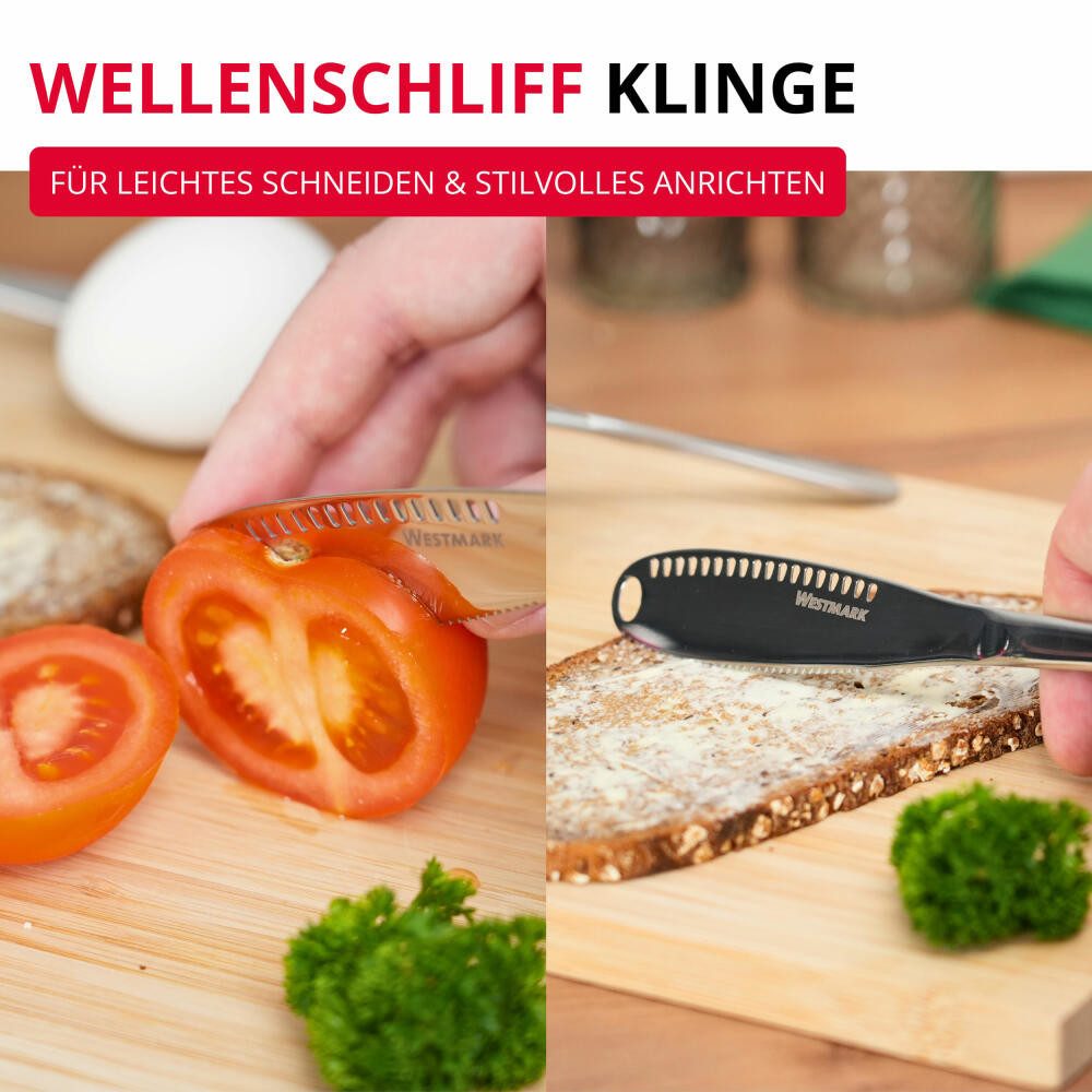 WESTMARK Buttermesser mit Wellenschliff, mit Schlitz-Struktur zum Erstellen von Butterlocken rostfrei, spülmaschinengeeignet, langlebig