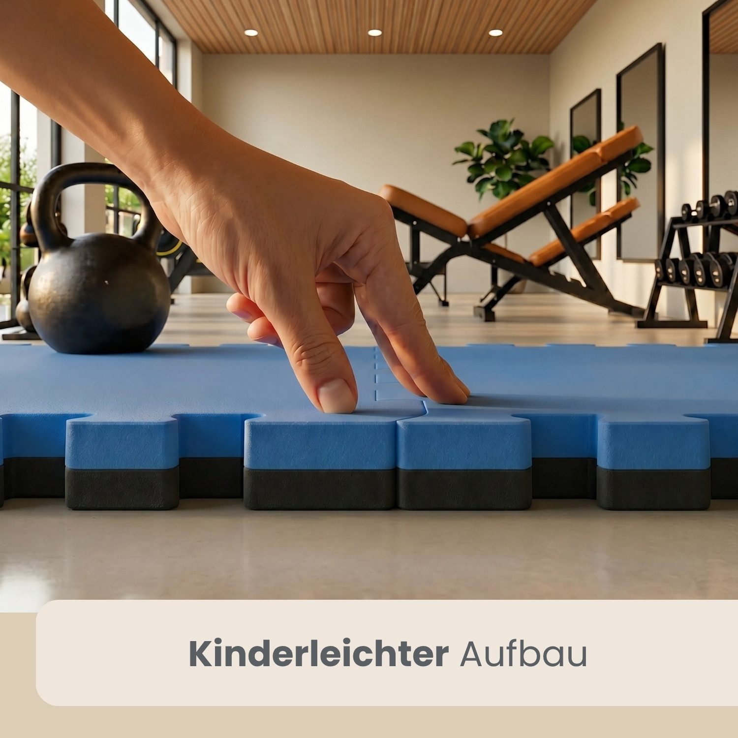 eyepower Kampfsportmatte 4 cm Dick - Kampfsport Bodenschutz für Zuhause - Bodenmatte mit Rand, 63 x 63 x 4 cm EVA Puzzlematte - Dojo Boden - Boxmatte - Karate & Judo