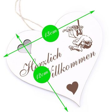 Dekolando Hängedekoration Herzlich Willkommen - Schnorcheln - 13x12cm