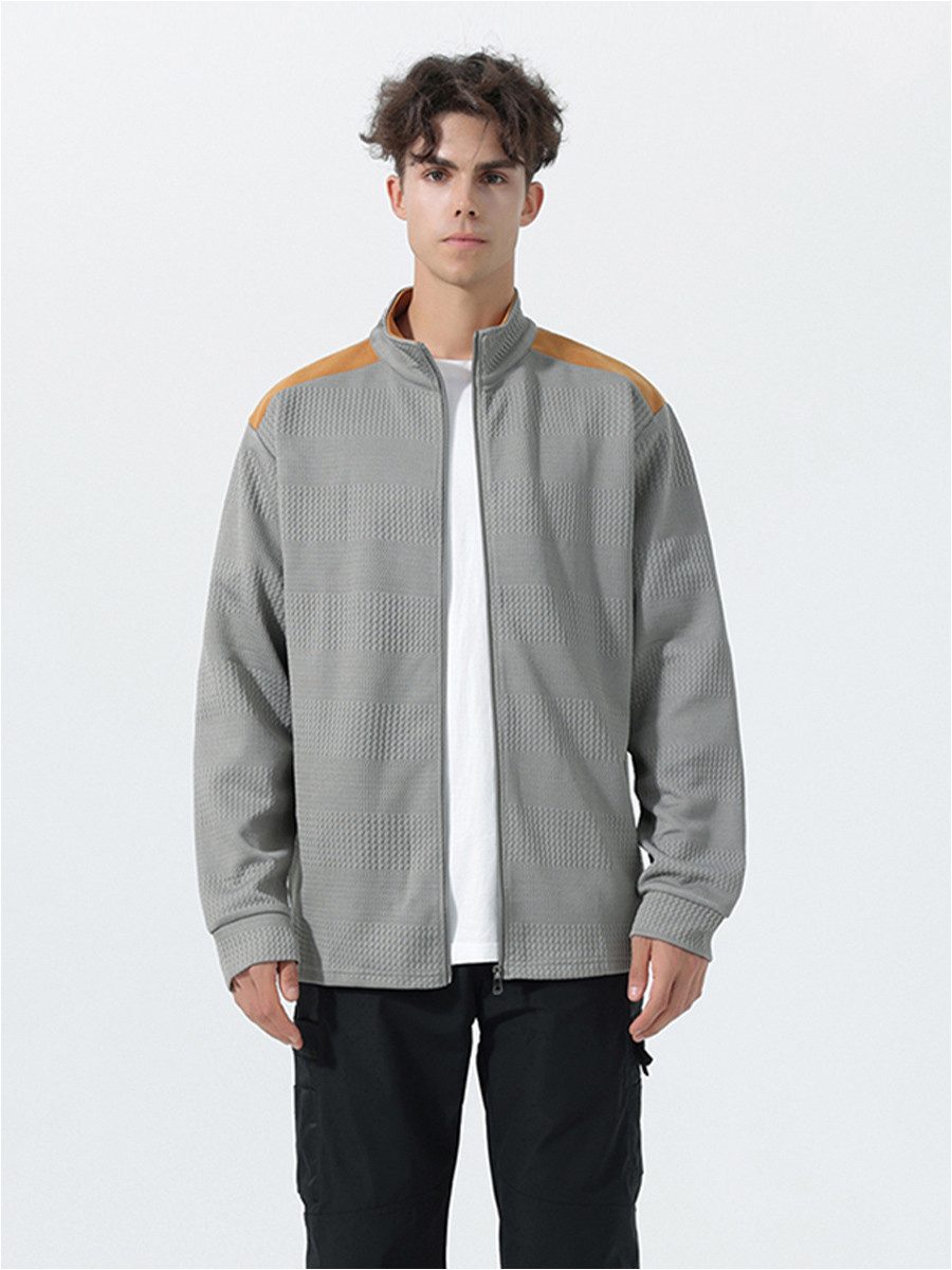 YOUTHUP Cardigan Herren Jacquard Jacke Übergangsjacke
