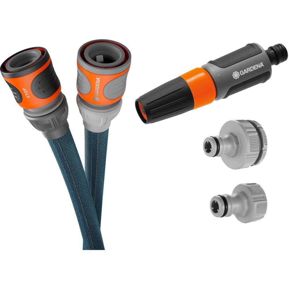 Thumbnail - GARDENA Gartenschlauch Liano Xtreme - Textilschlauch - 20 m Set - dunkelgrau/orange